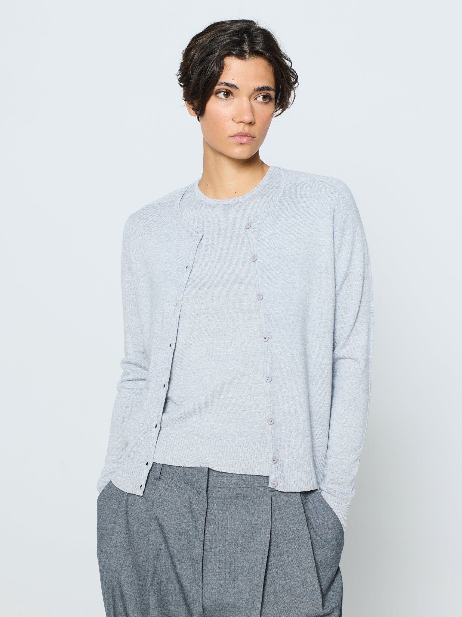 Twinset de cuello redondo