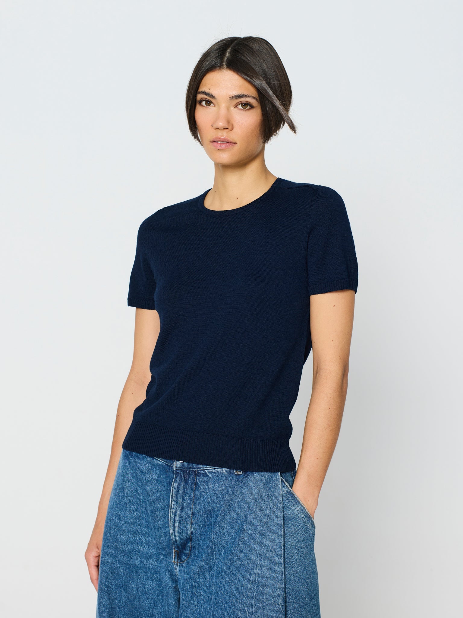 Twinset de cuello redondo