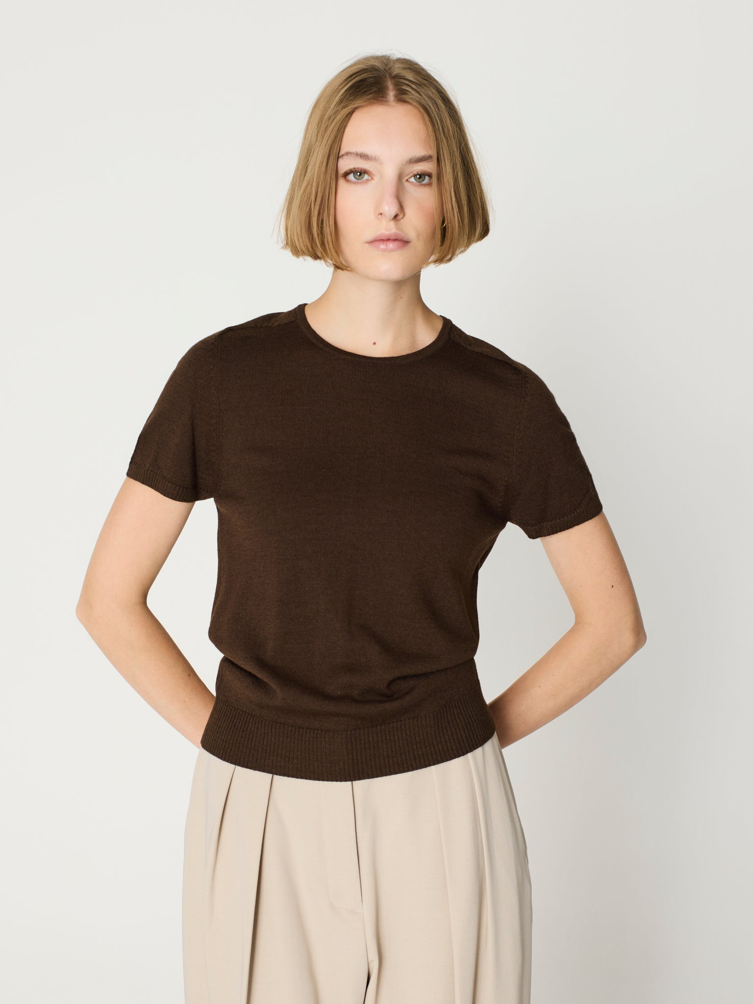 Twinset de cuello redondo