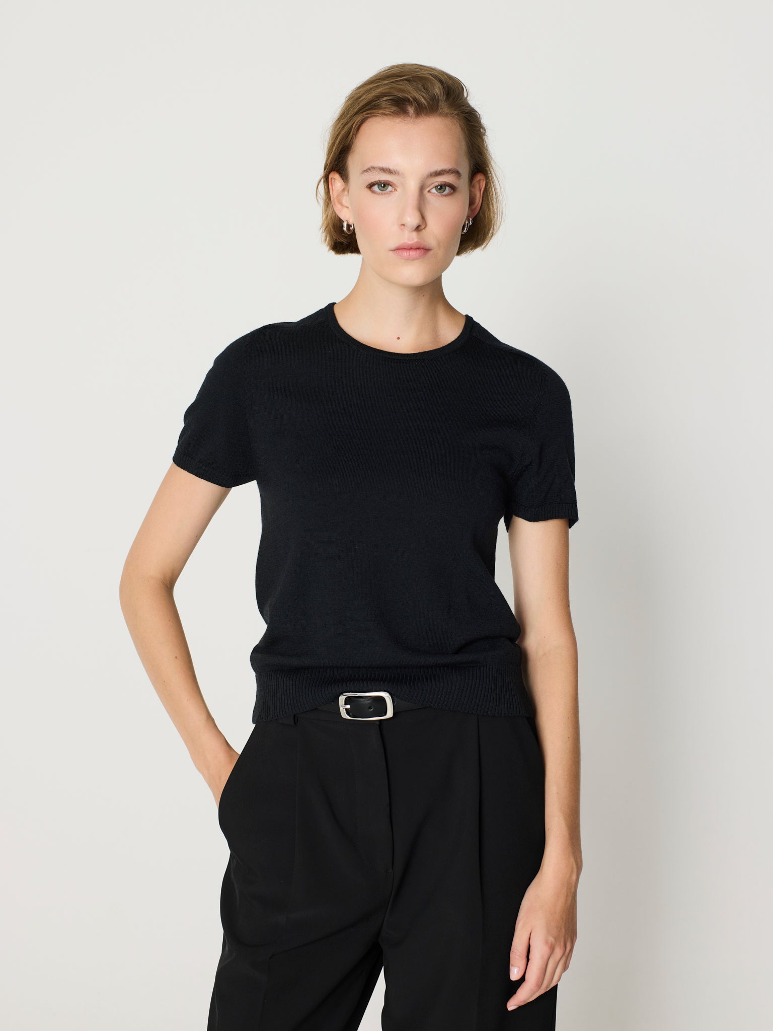 Twinset de cuello redondo