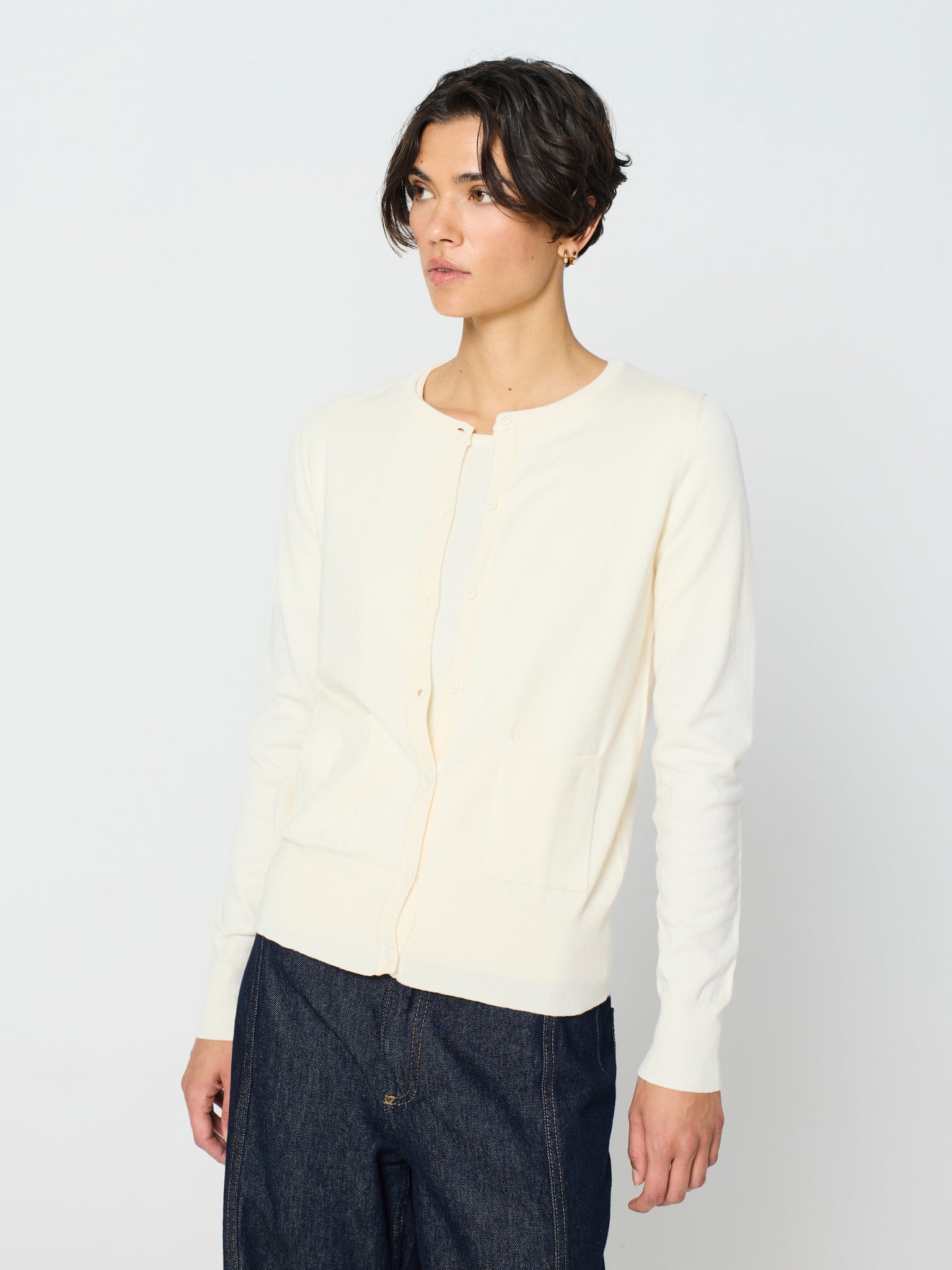Twinset con canalé ancho en los bajos