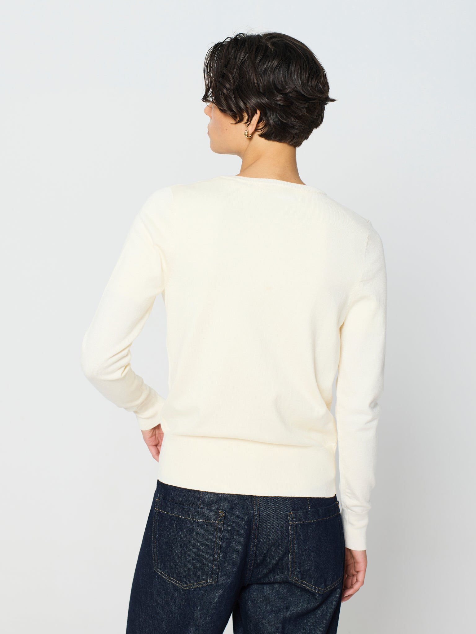 Twinset con canalé ancho en los bajos