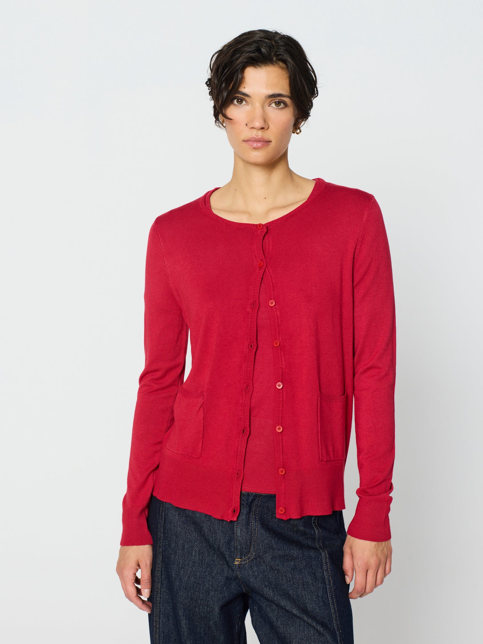 Twinset con canalé ancho en los bajos