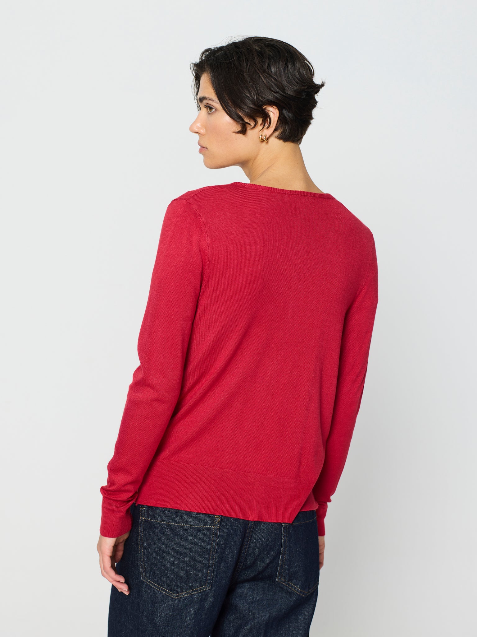 Twinset con canalé ancho en los bajos
