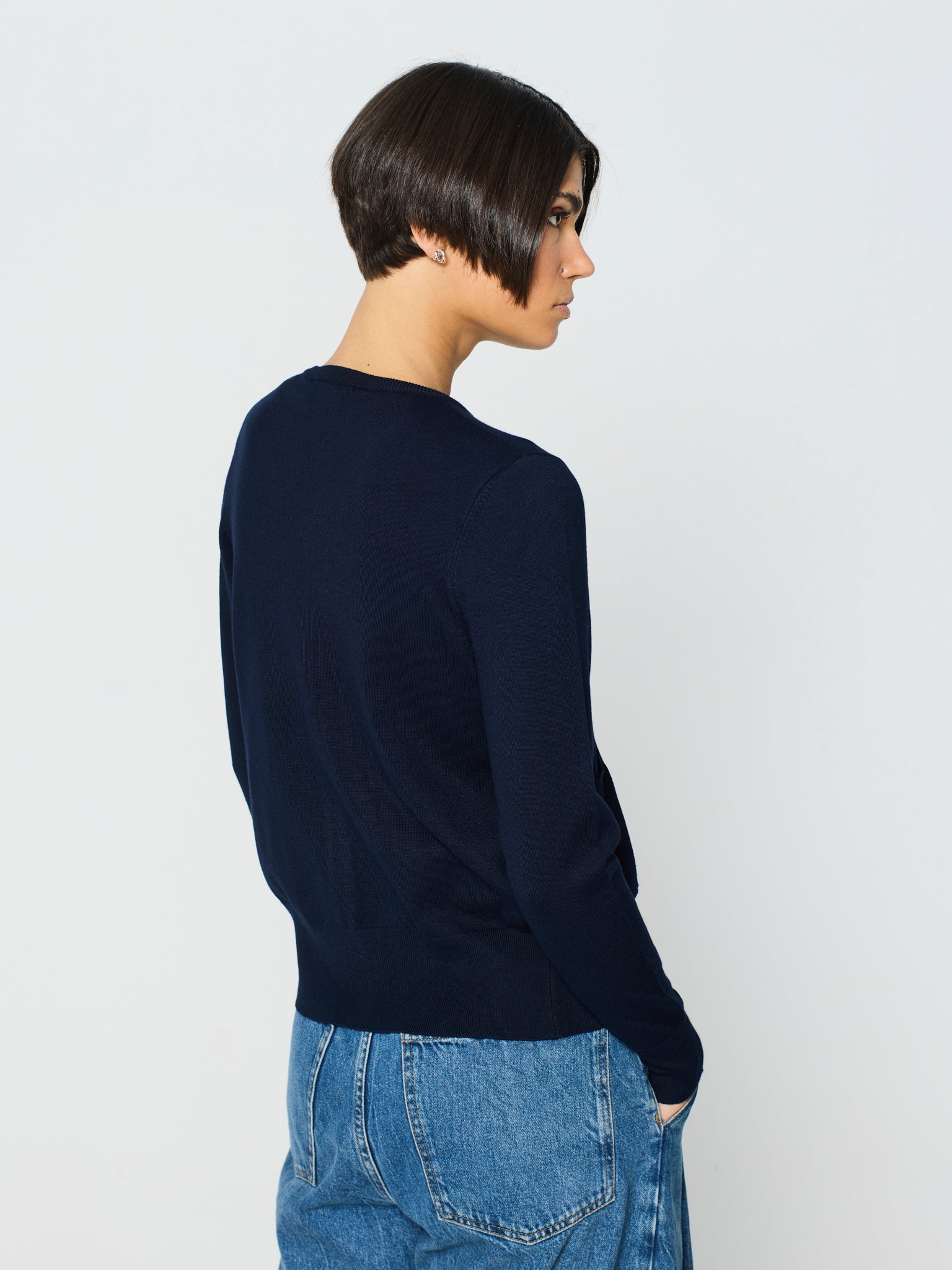Twinset con canalé ancho en los bajos