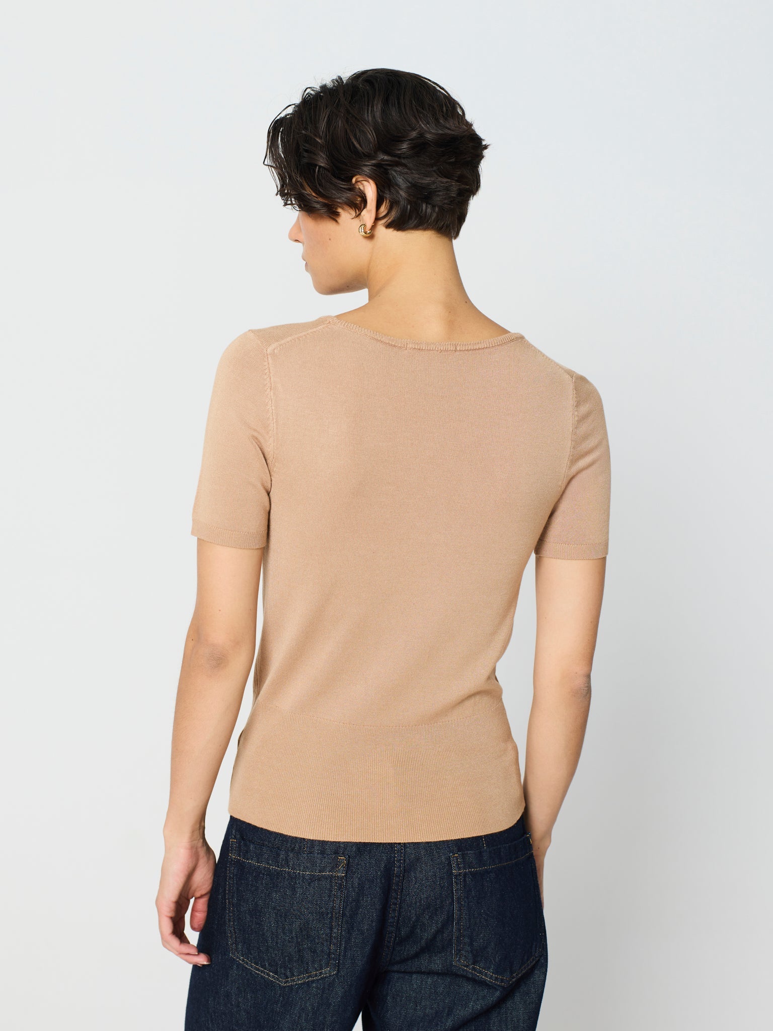 Twinset con canalé ancho en los bajos