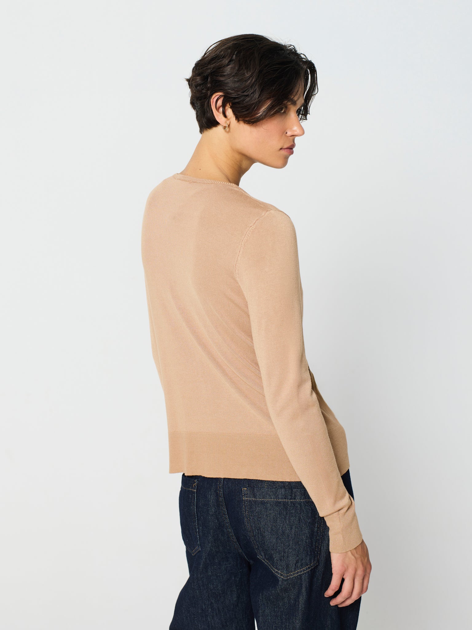 Twinset con canalé ancho en los bajos