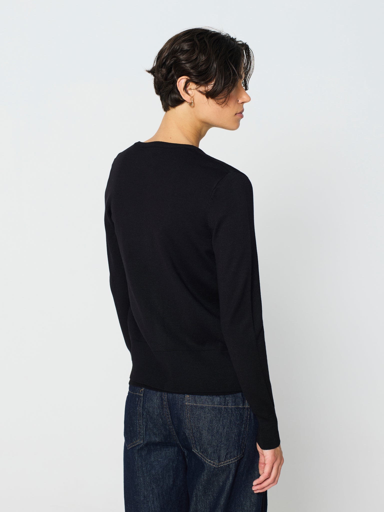 Twinset con canalé ancho en los bajos