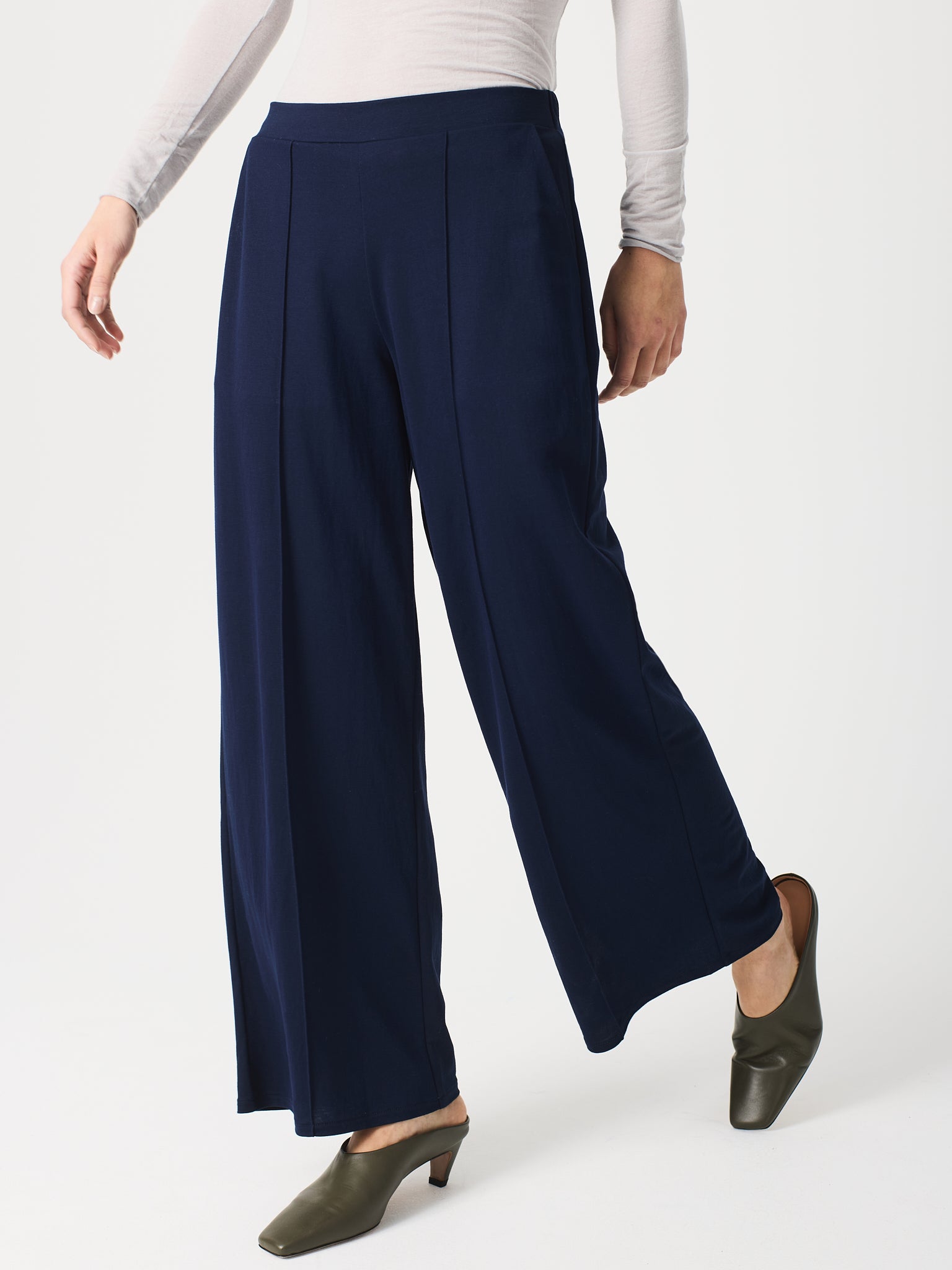 Pantalón recto de punto circular