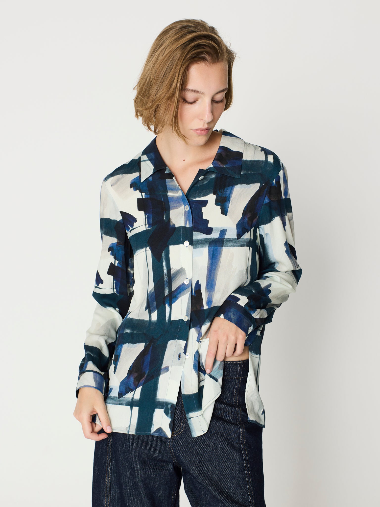 Blusa estampada de manga larga