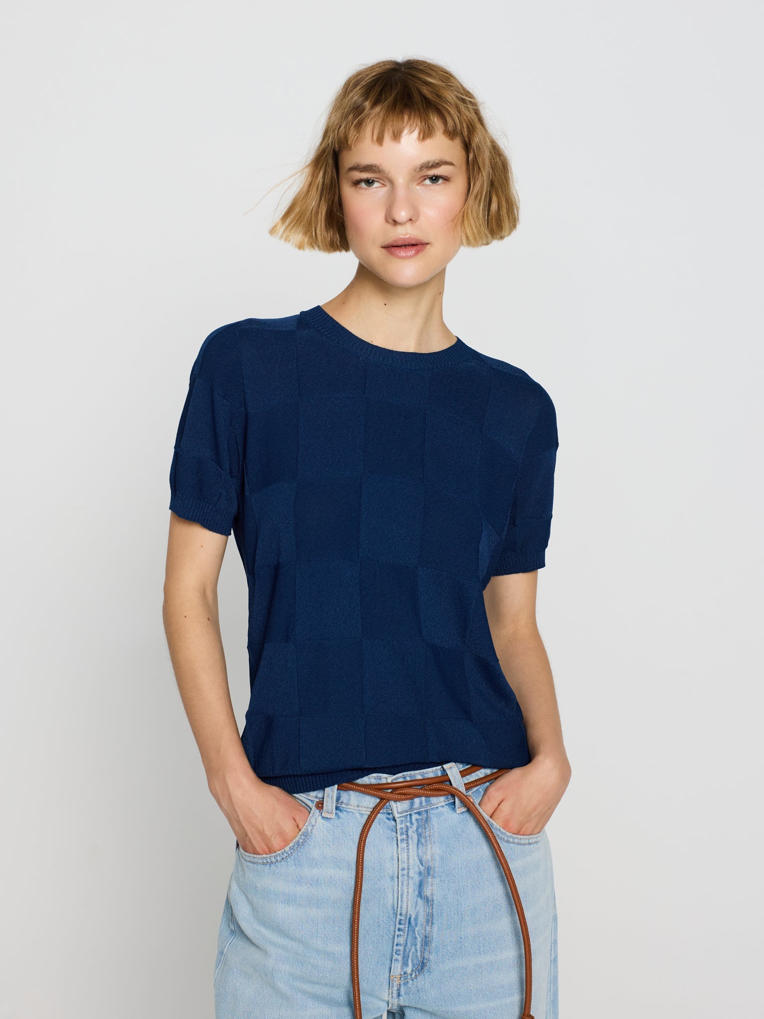 Jersey textura cuadros