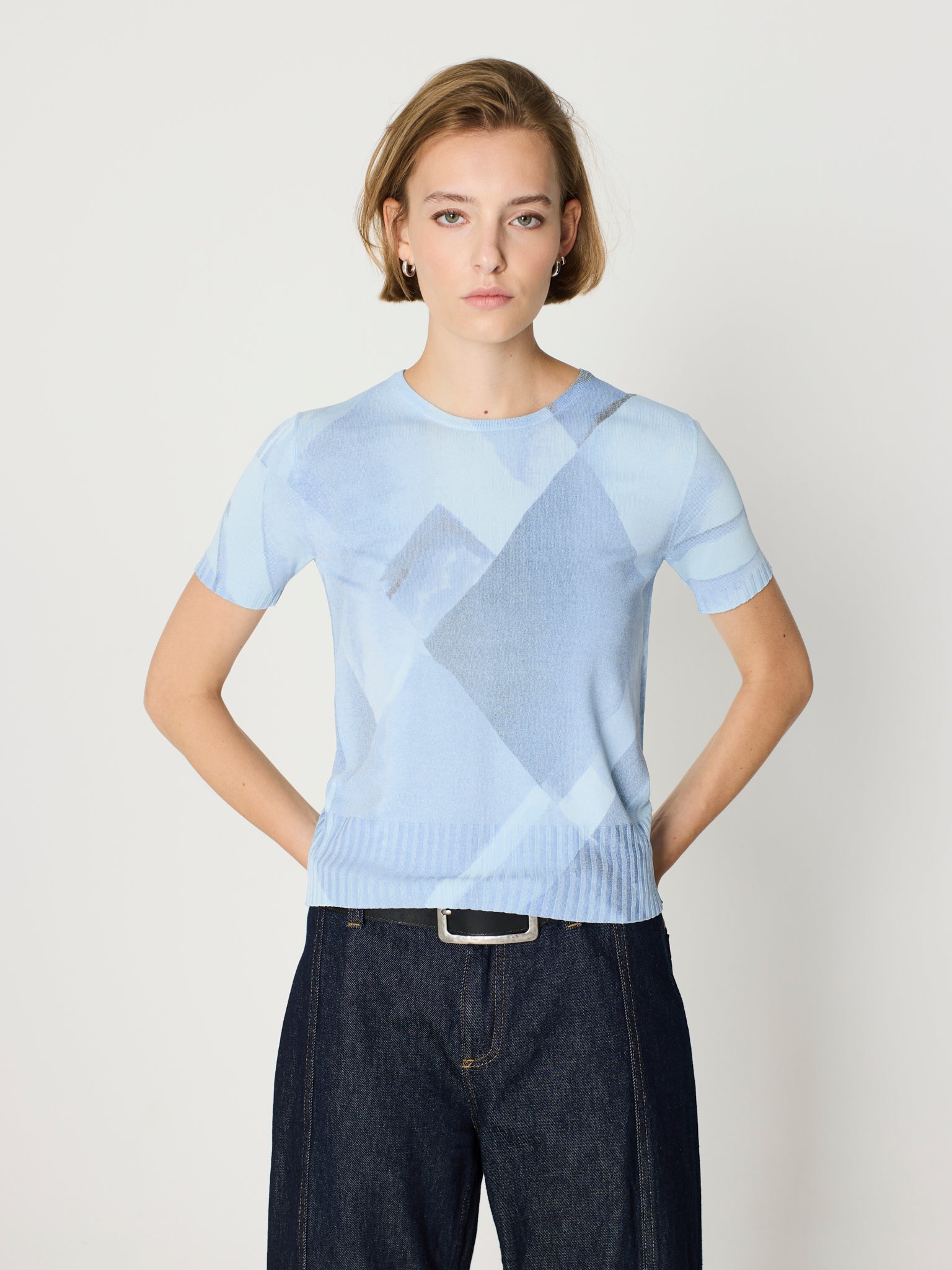 Jersey print geométrico