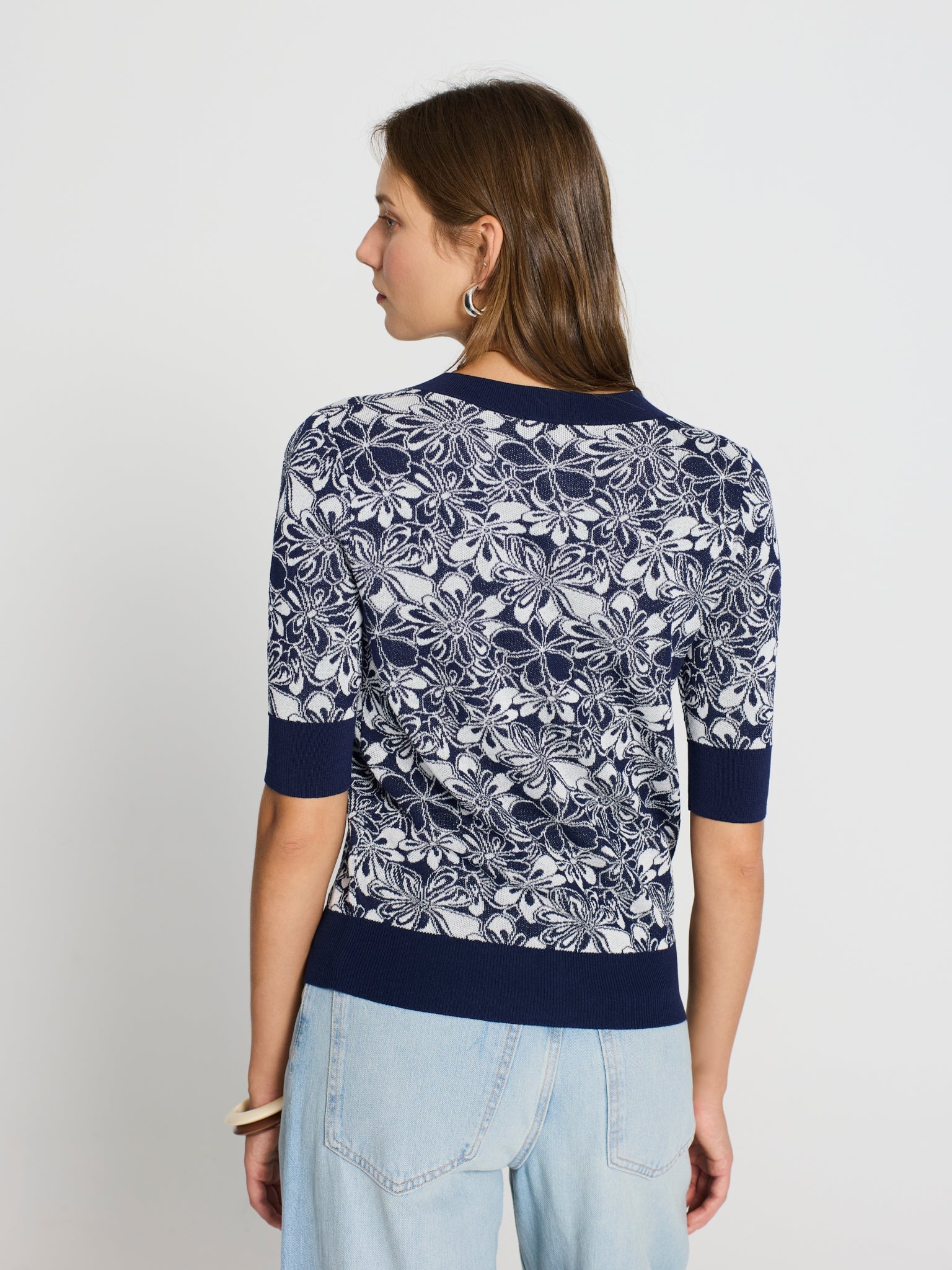 Jersey jacquard flores