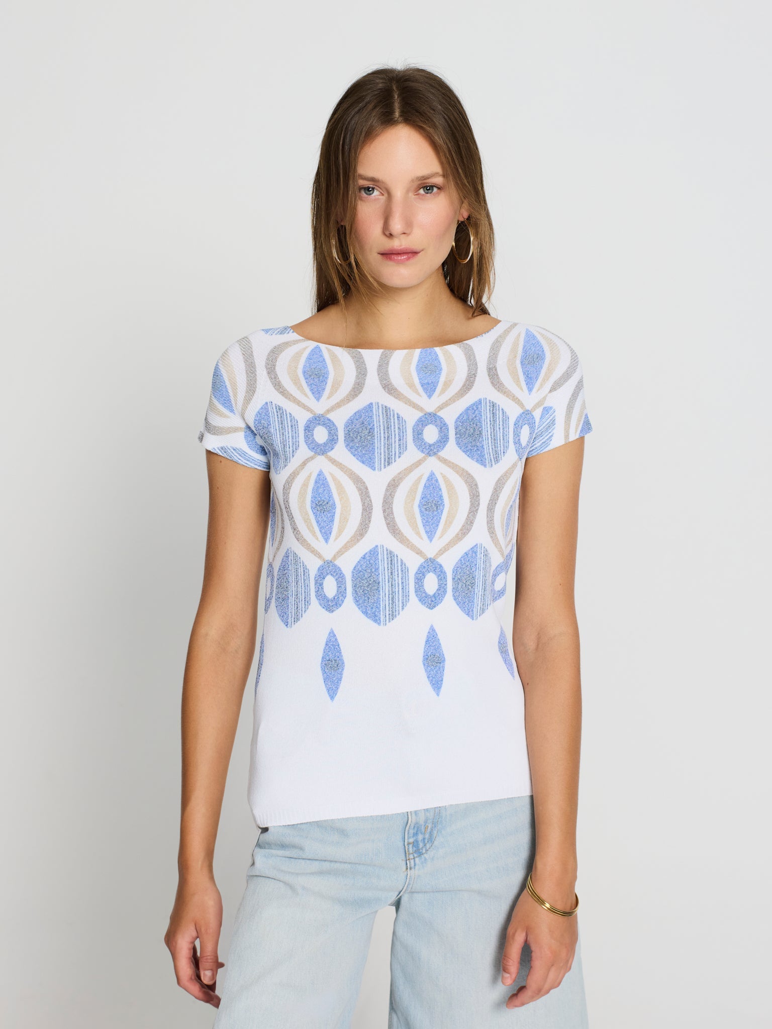 Jersey print geométrico