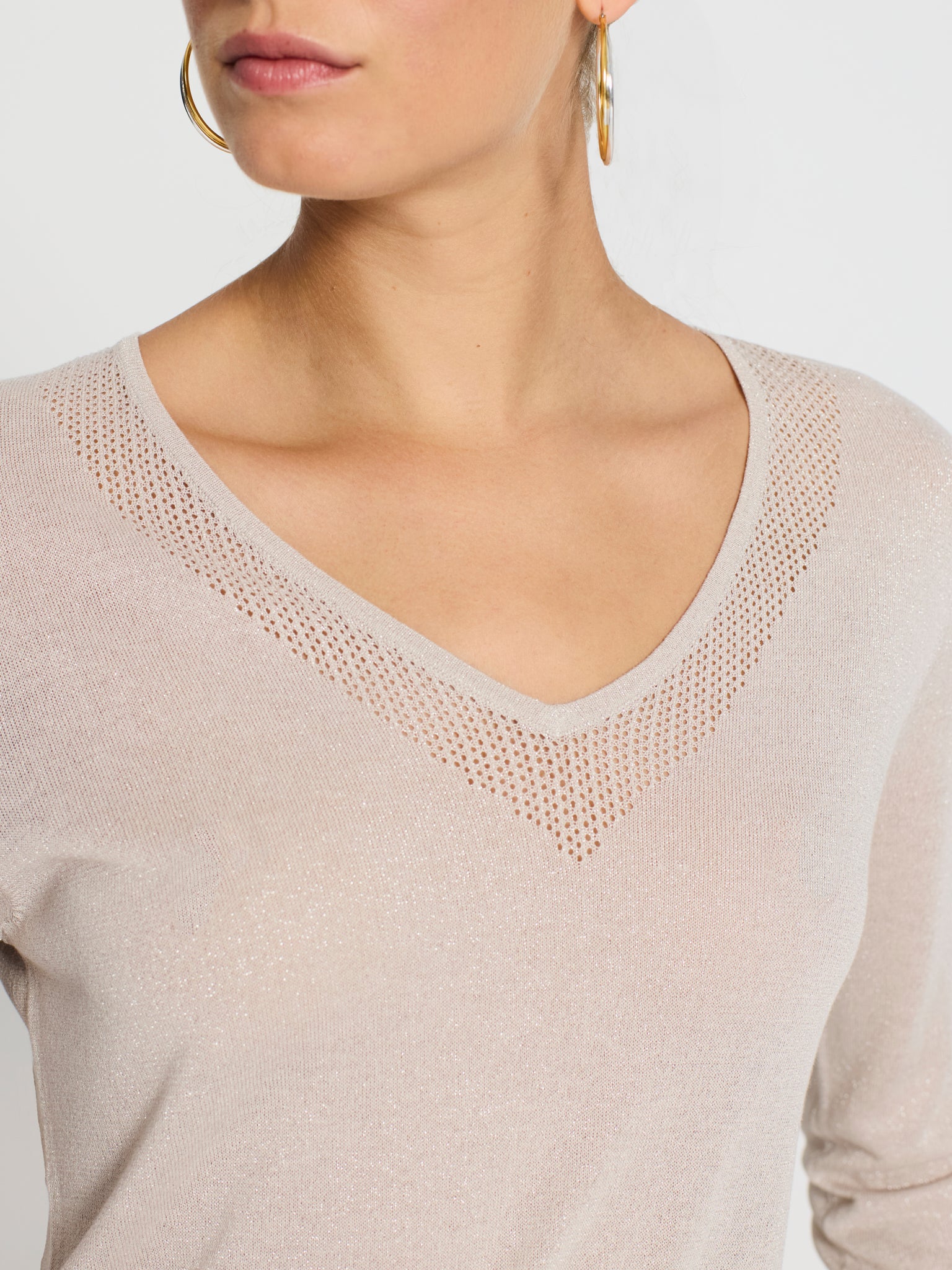 Jersey calado lúrex