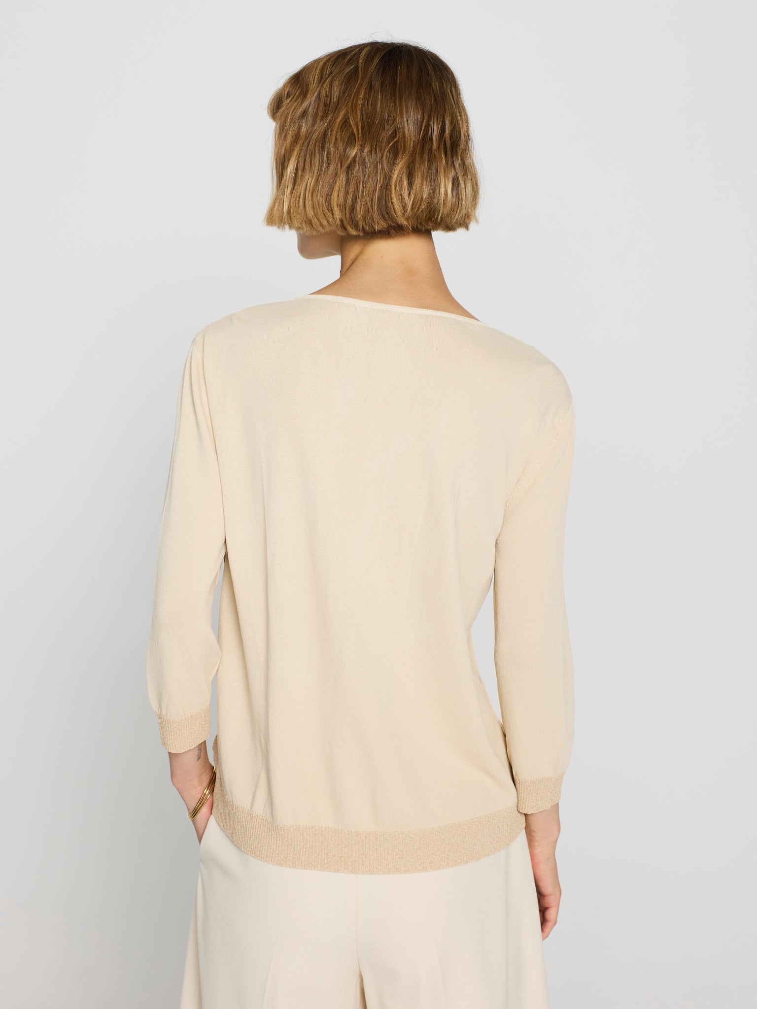 Jersey geométrico lúrex