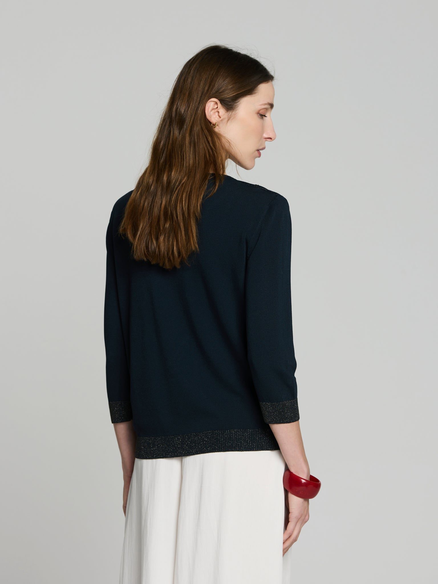 Jersey geométrico lúrex