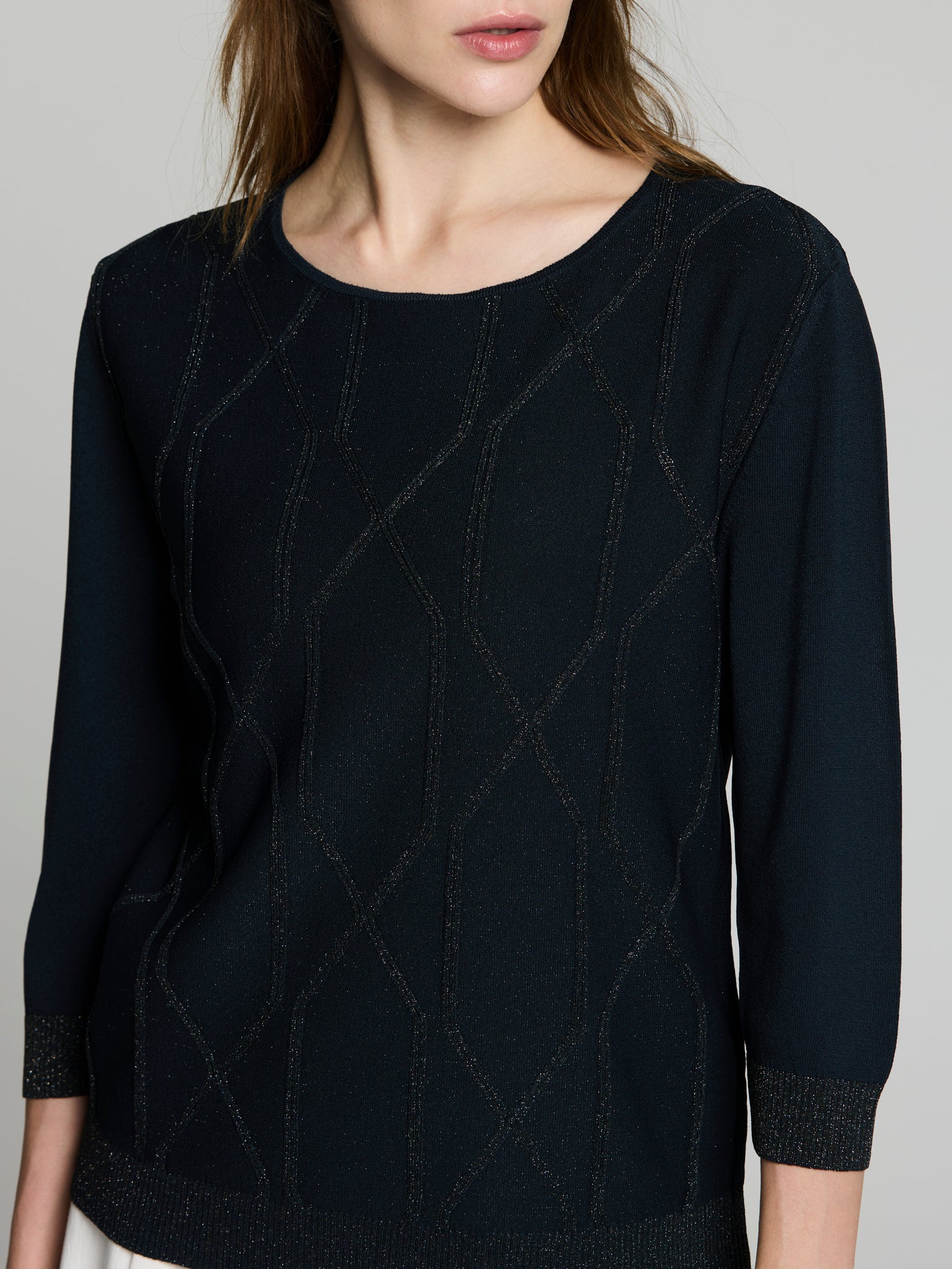 Jersey geométrico lúrex