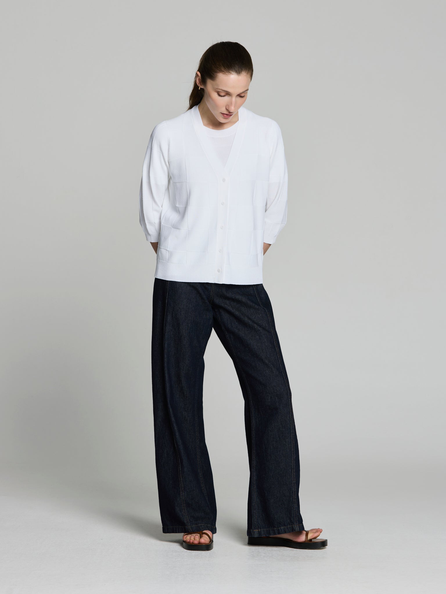 Cárdigan textura cuadros