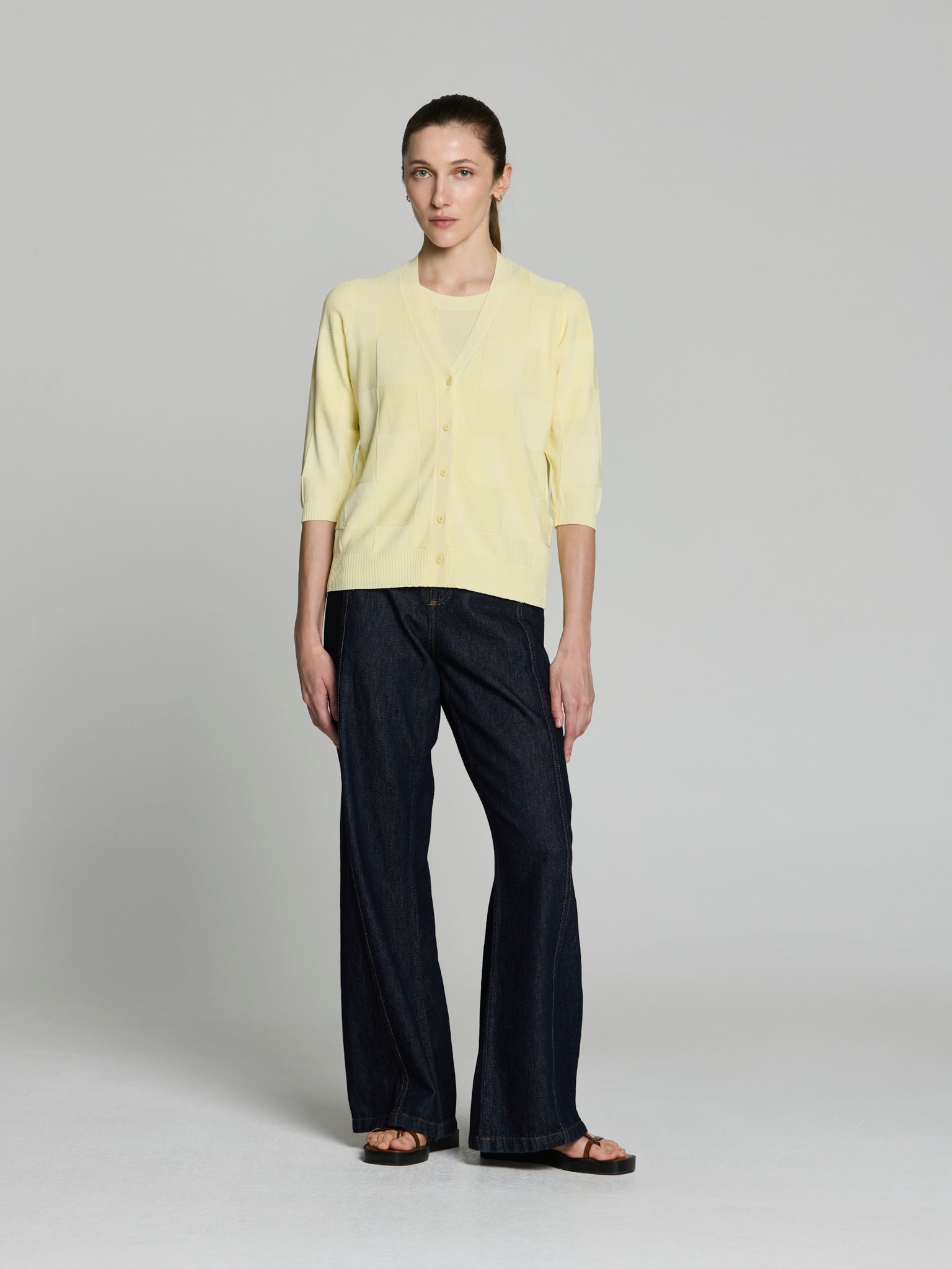 Cárdigan textura cuadros