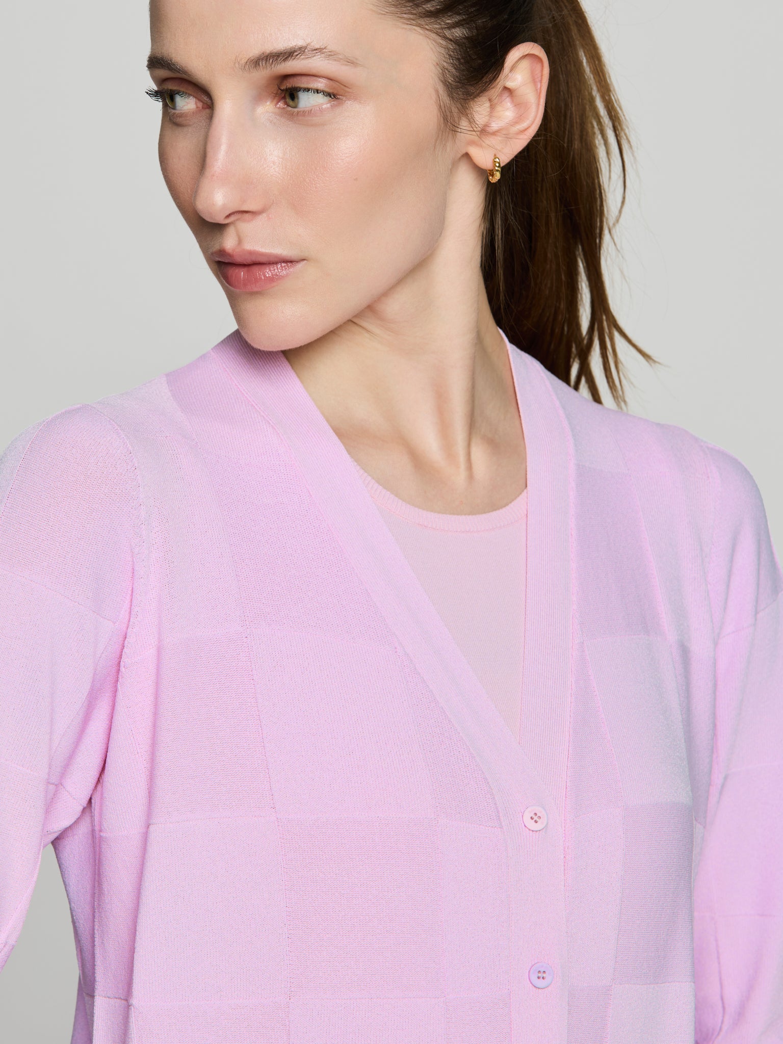 Cárdigan textura cuadros