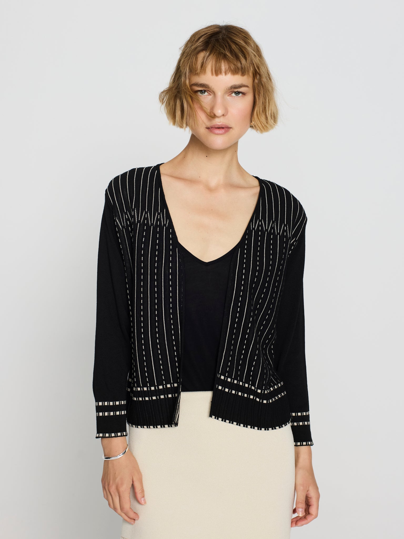 Chaqueta jacquard bicolor