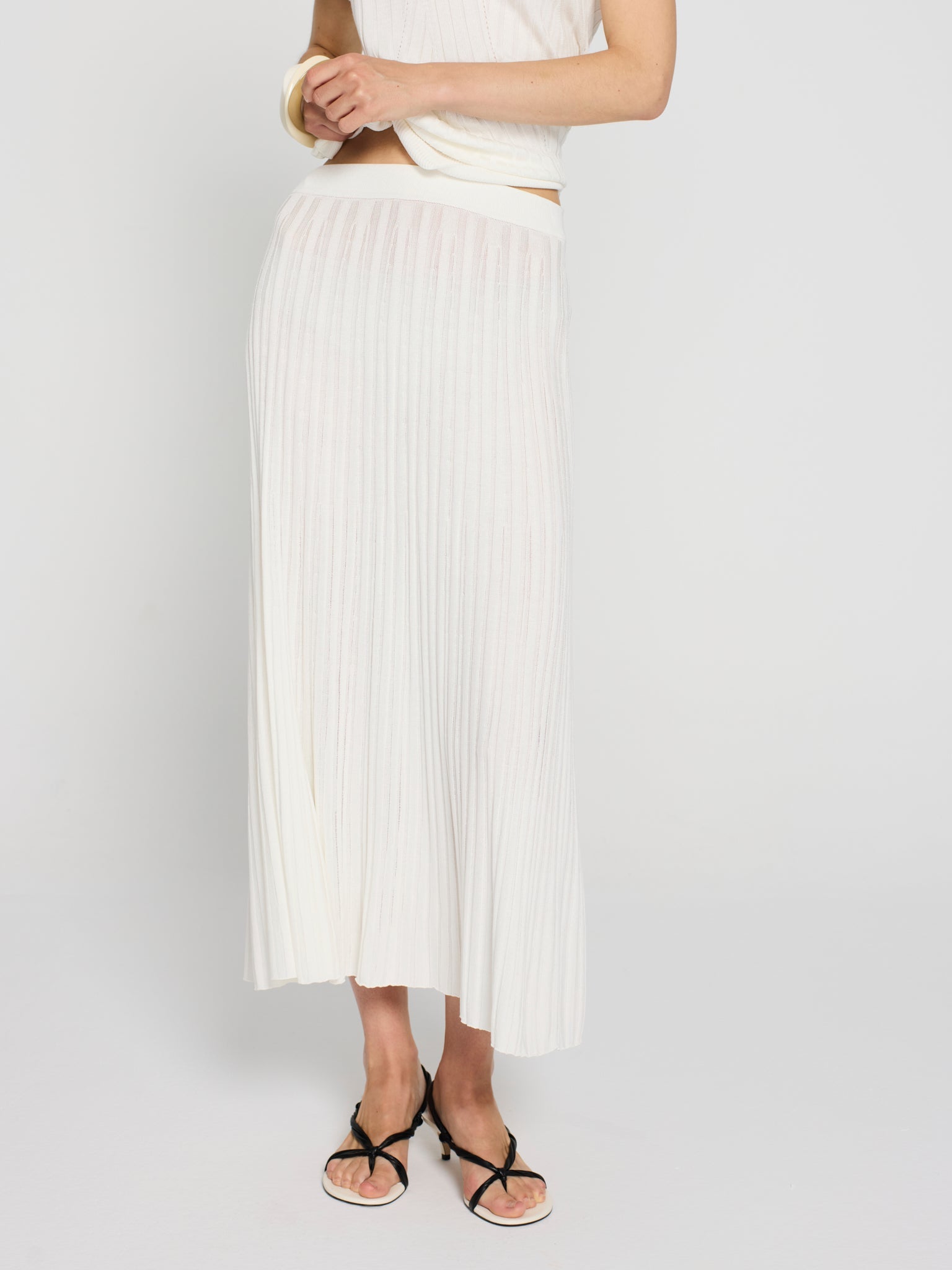 Falda canalé tencel