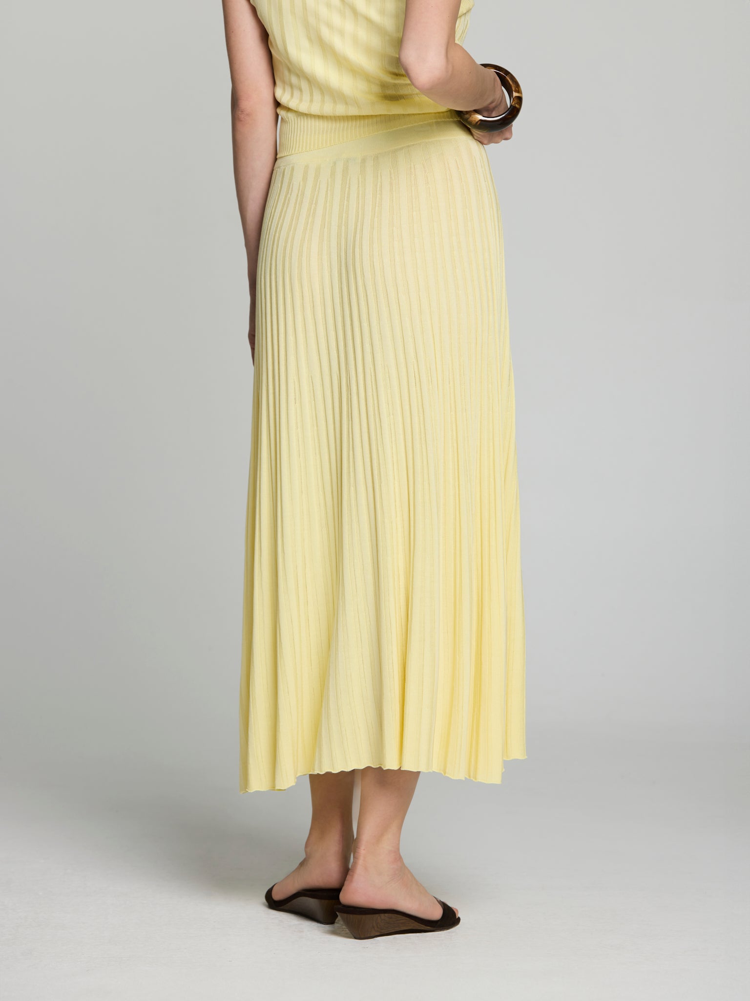 Falda canalé tencel