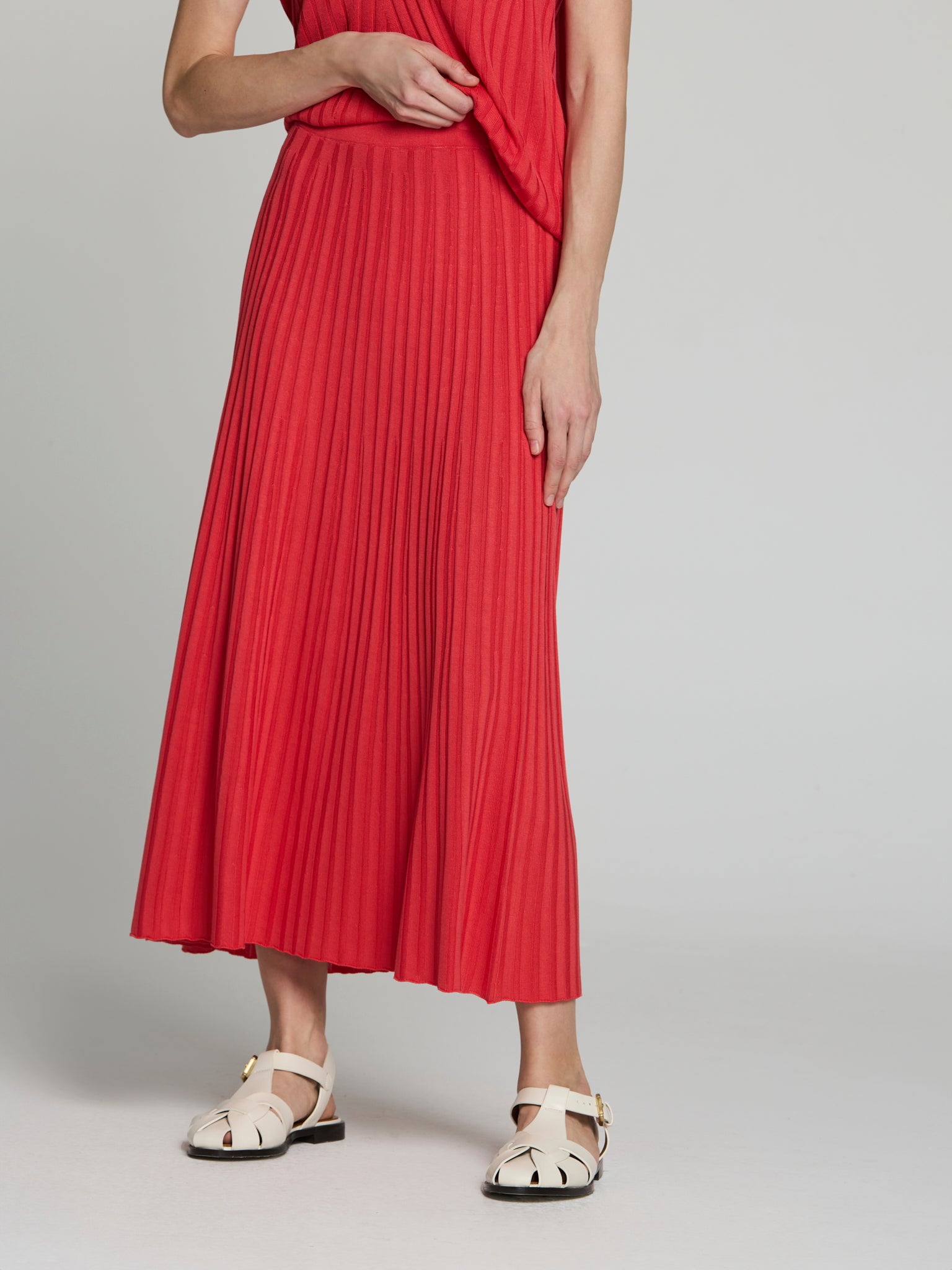 Falda canalé tencel