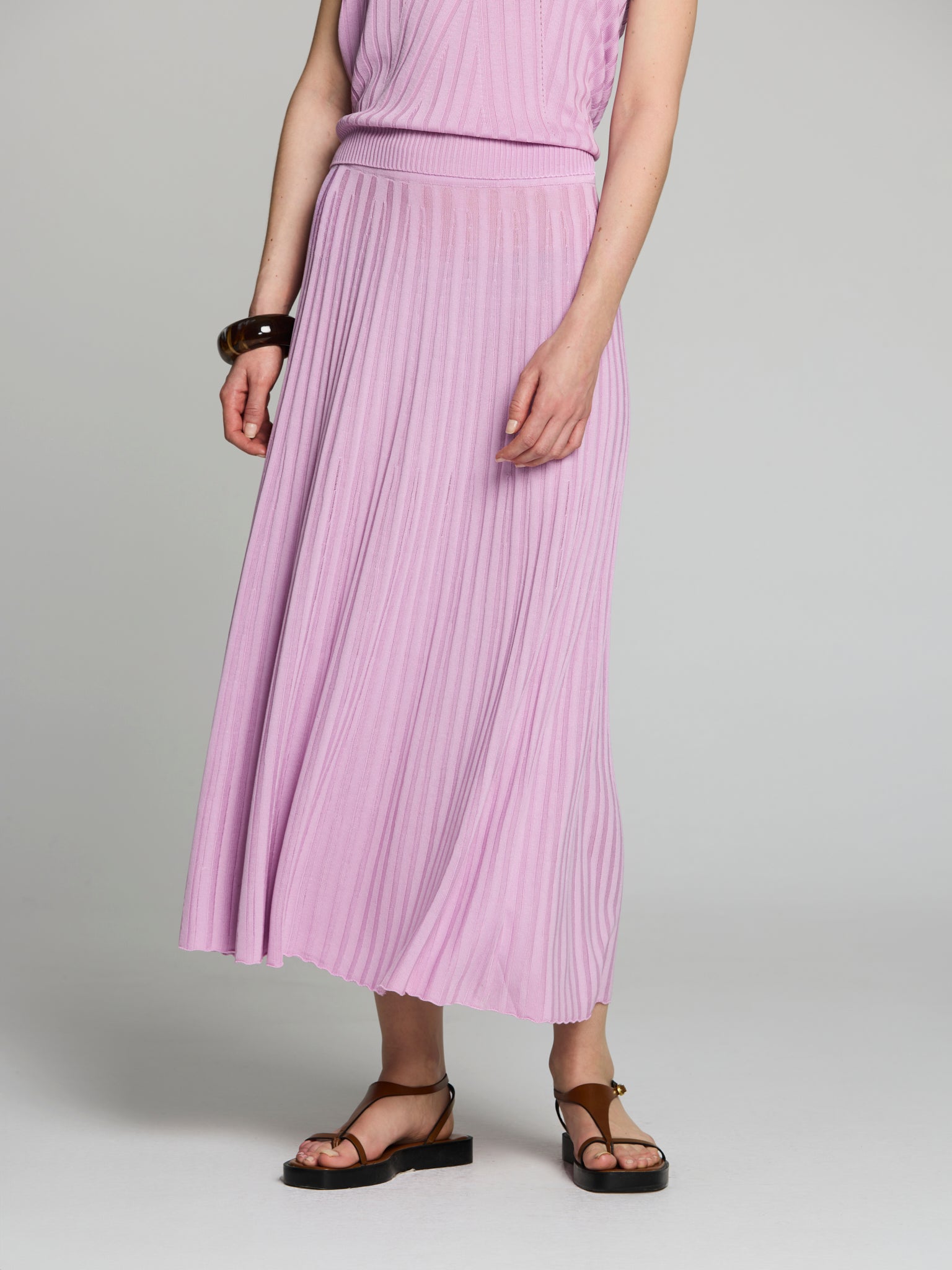 Falda canalé tencel