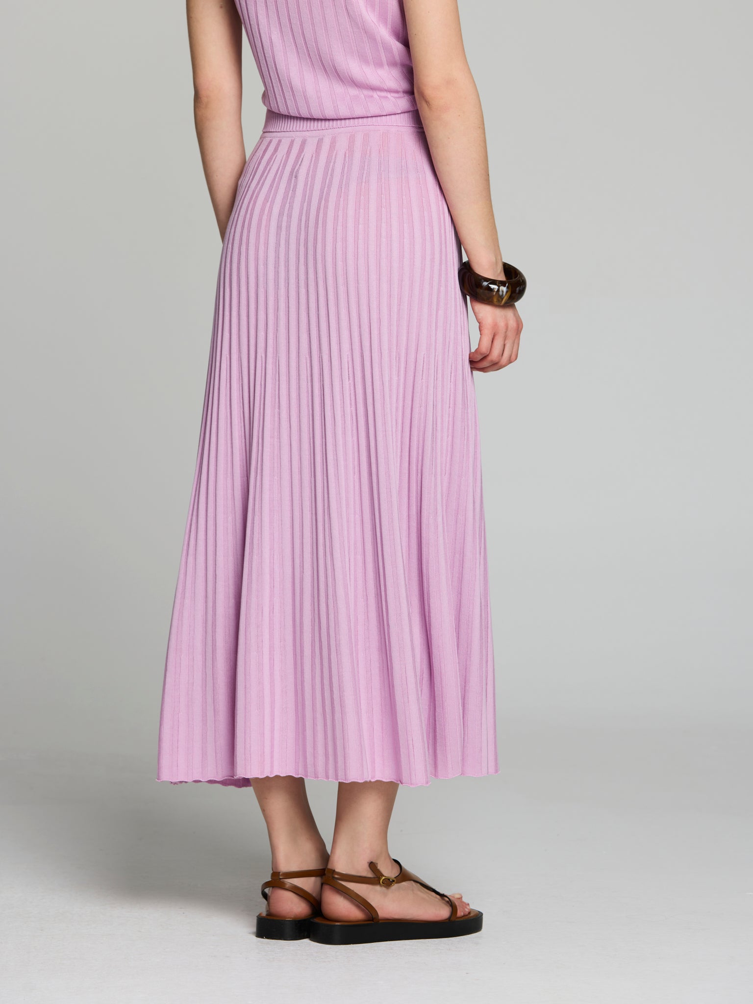 Falda canalé tencel