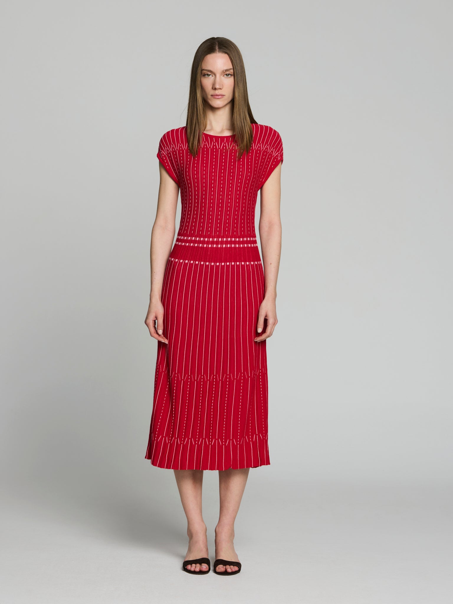 Vestido jacquard bicolor