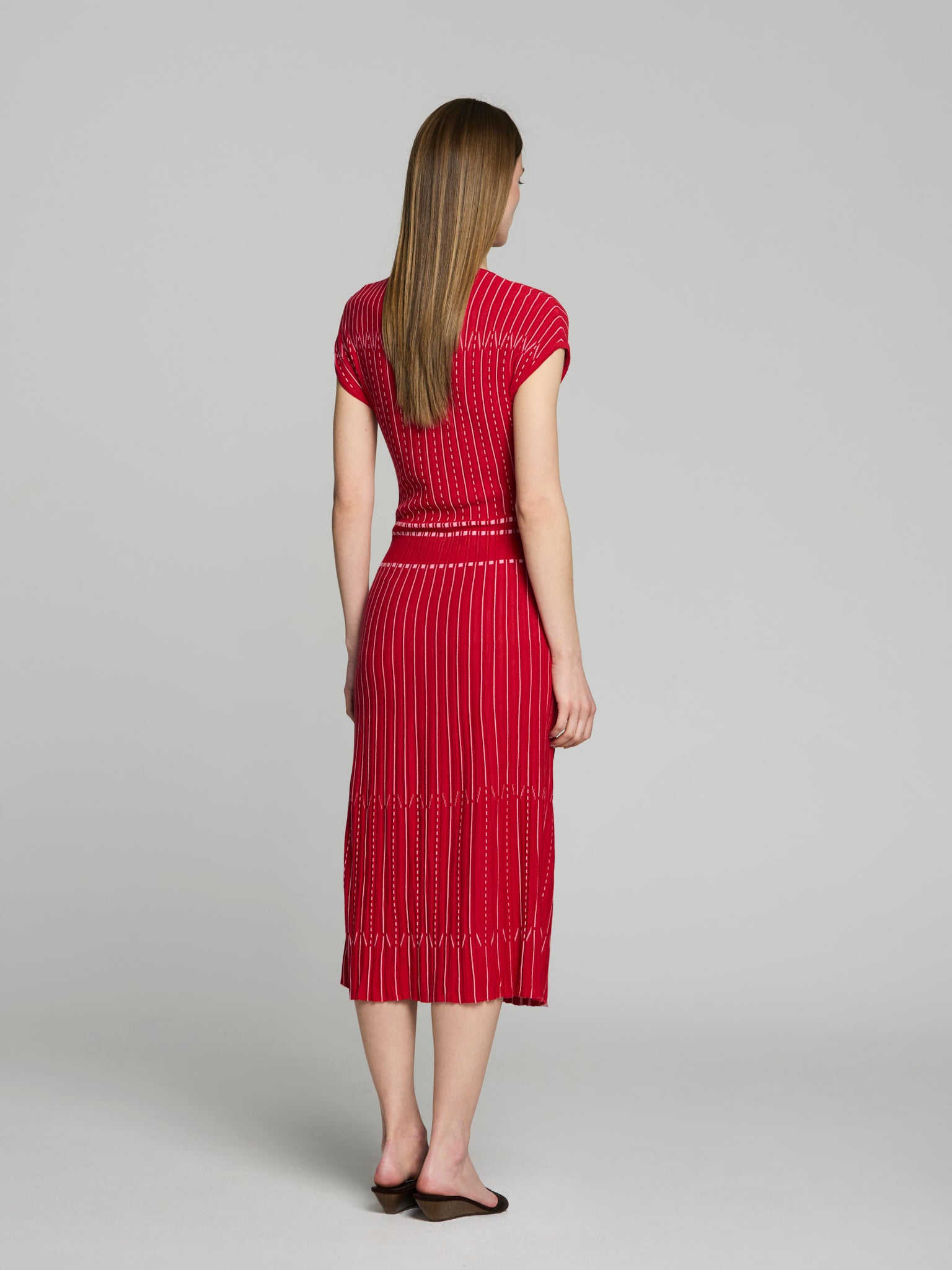 Vestido jacquard bicolor