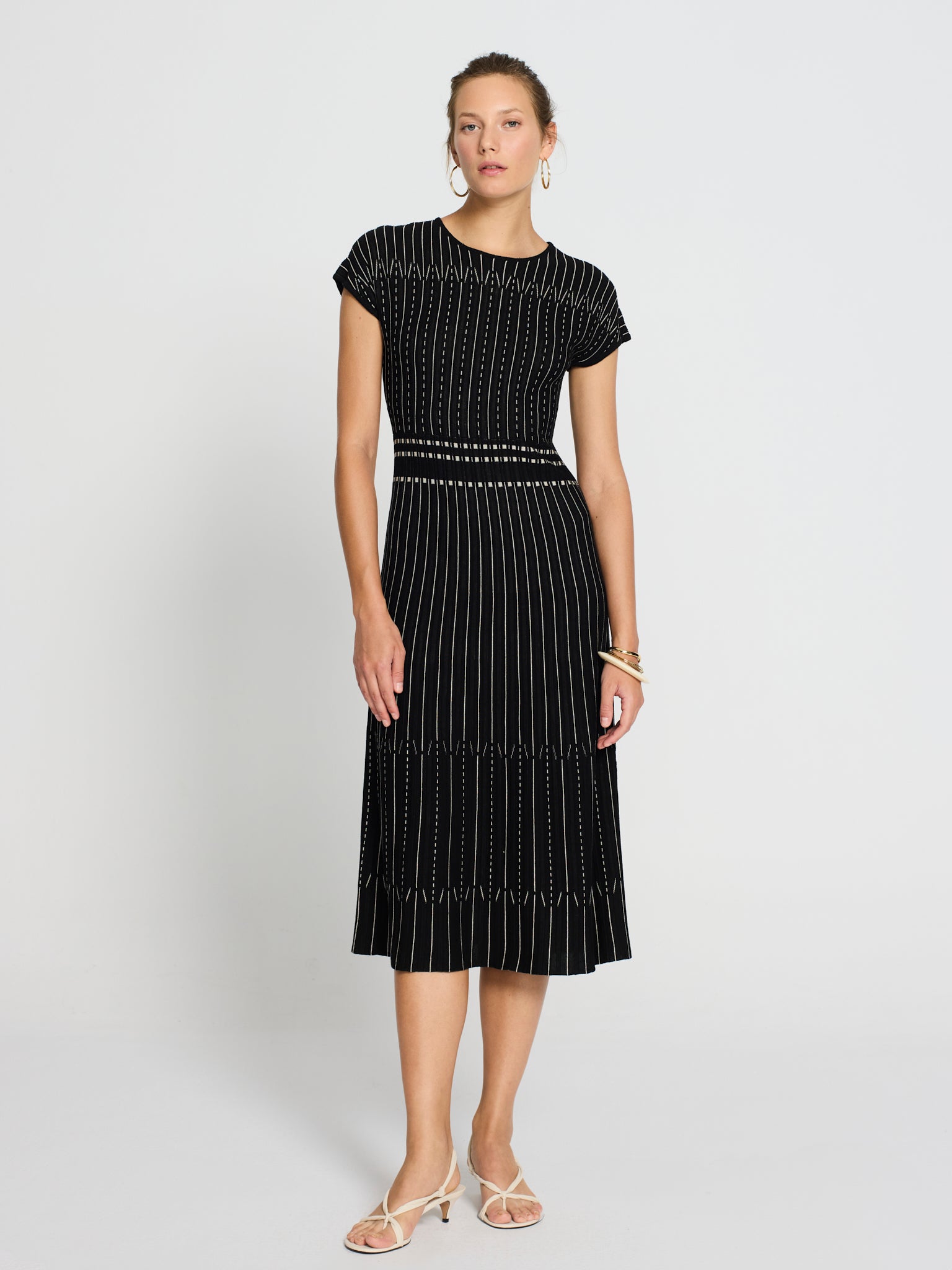 Vestido jacquard bicolor