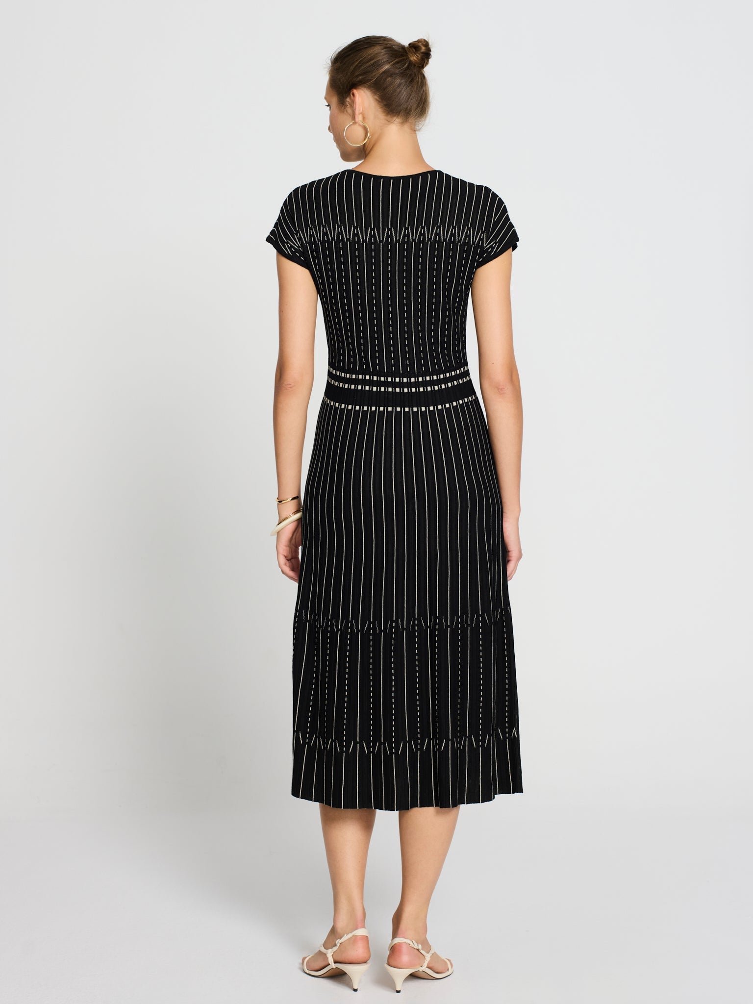 Vestido jacquard bicolor