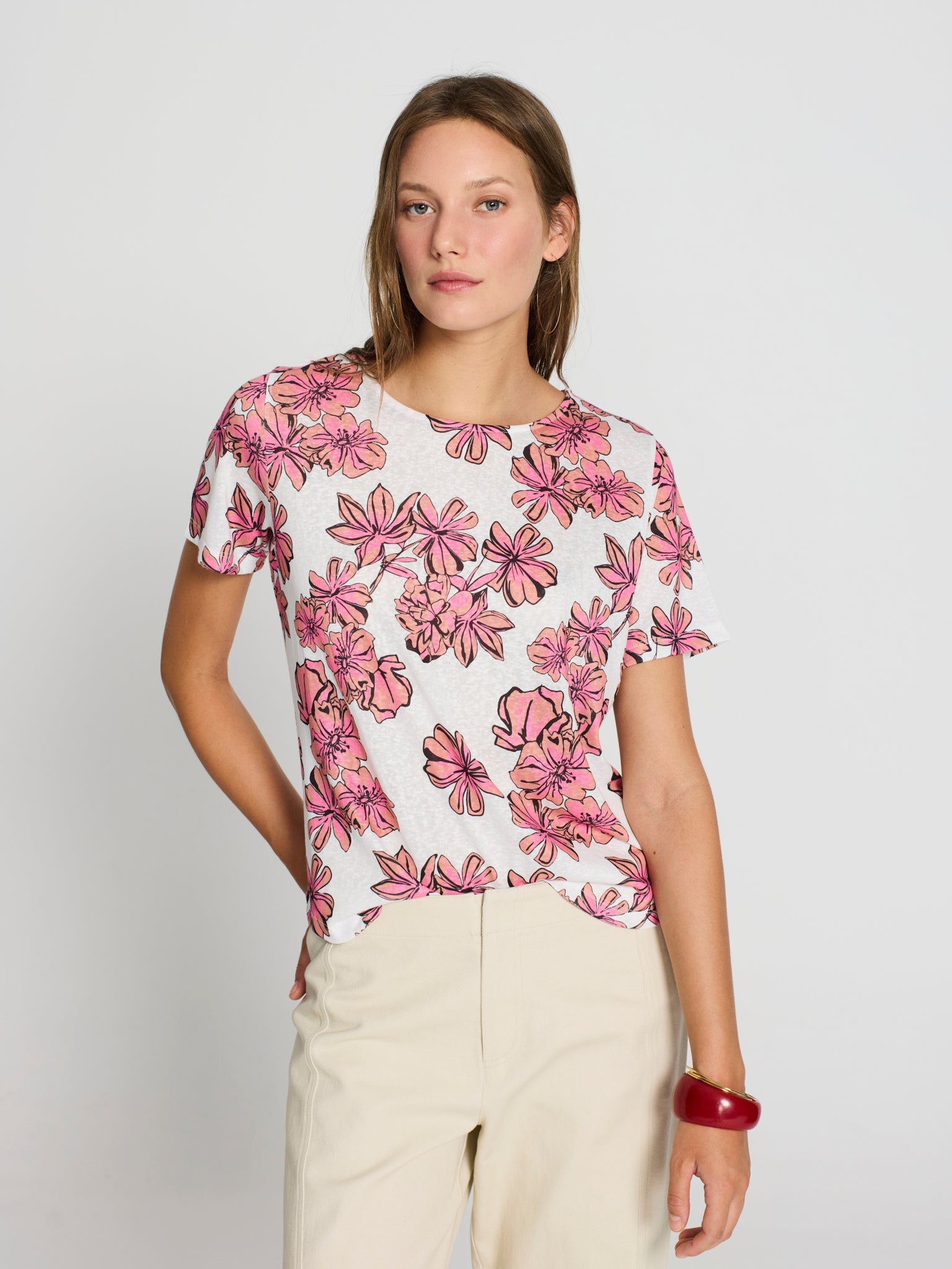 Camiseta estampado flores