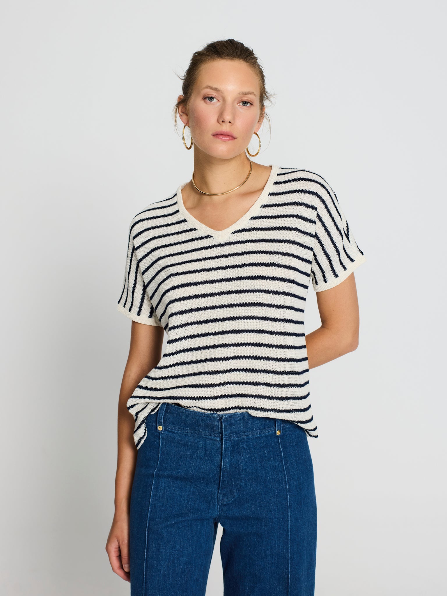 Camiseta punto rayas