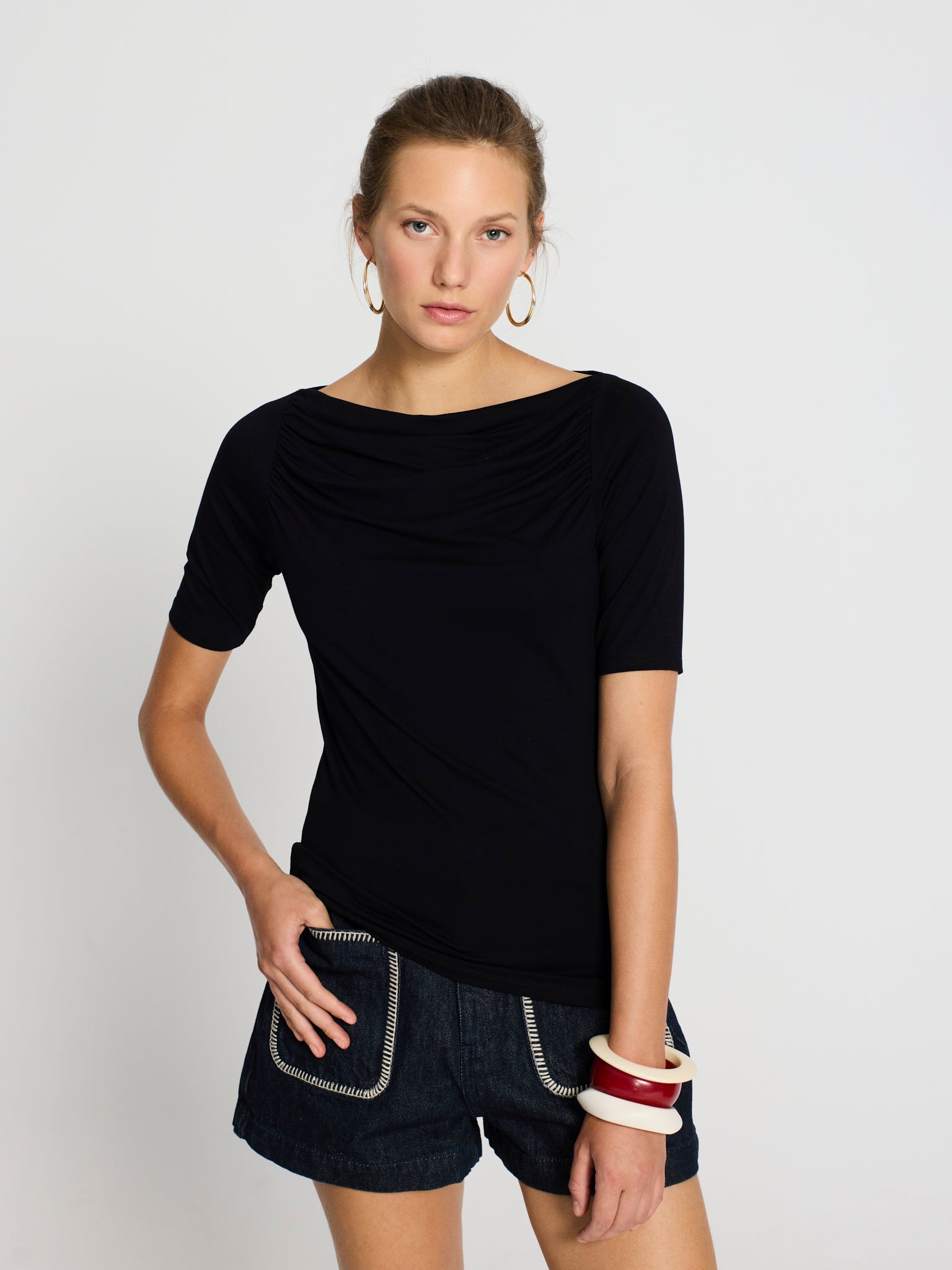 Camiseta escote fruncido