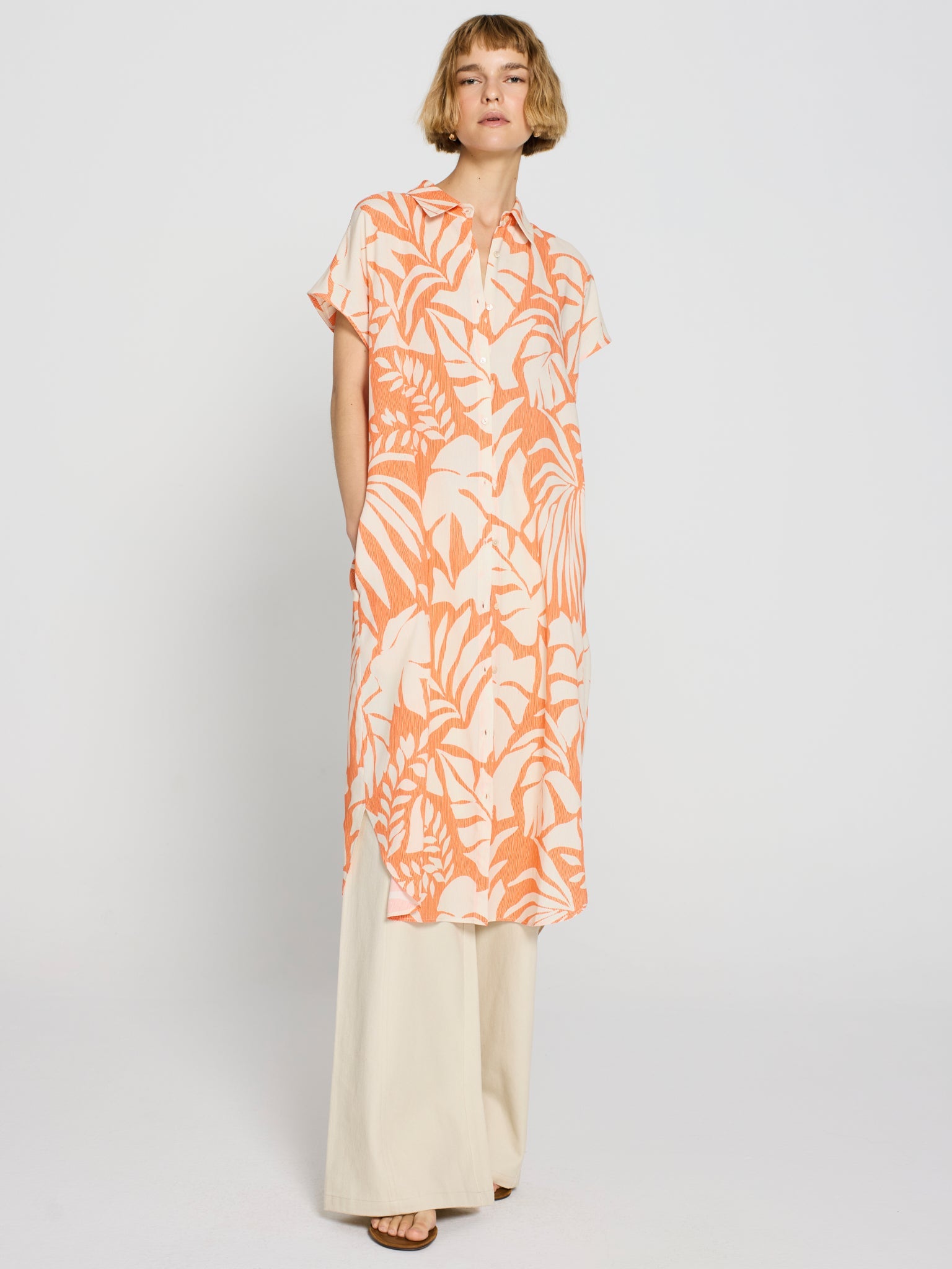 Vestido camisero bicolor