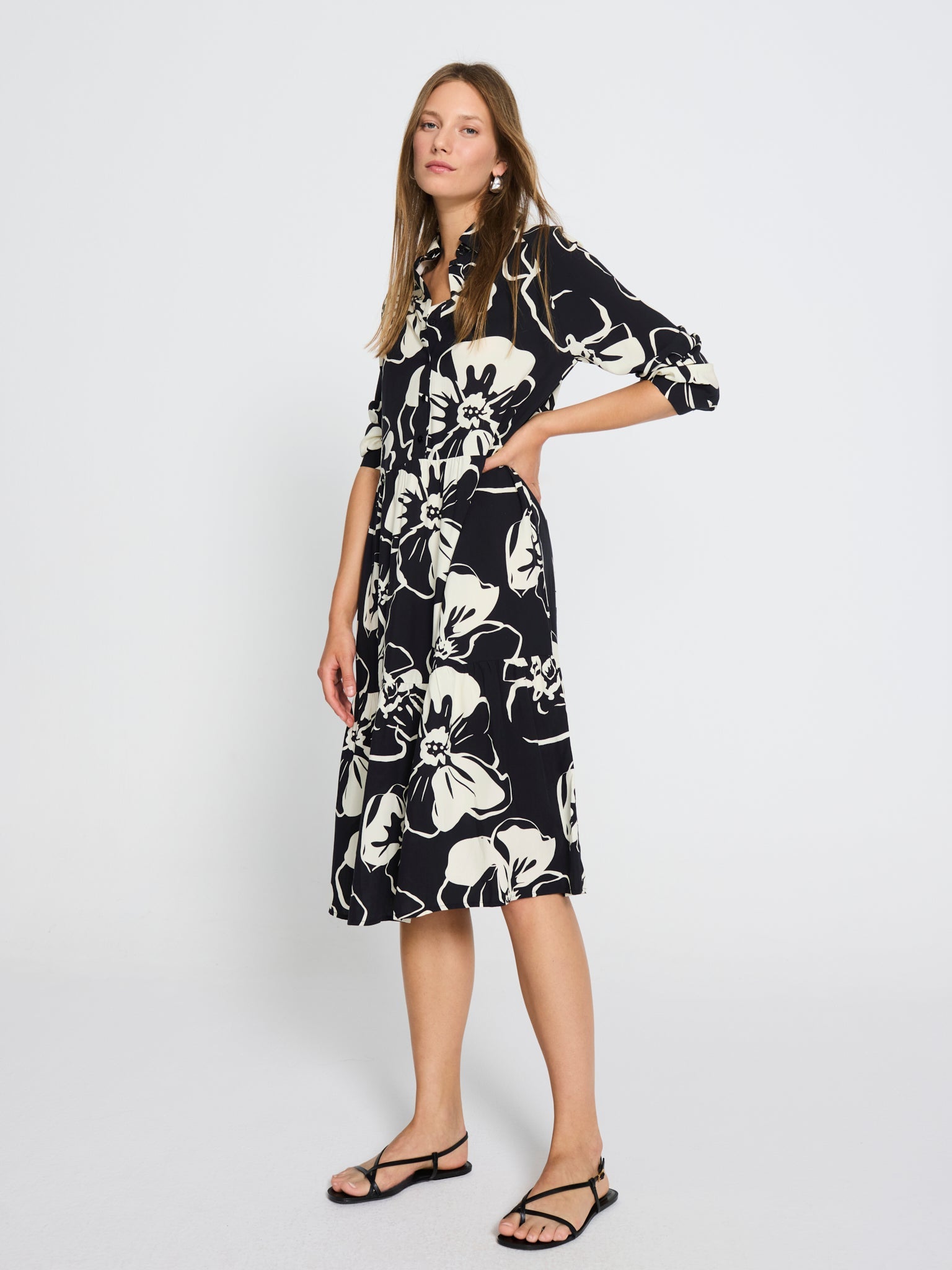 Vestido fluido estampado