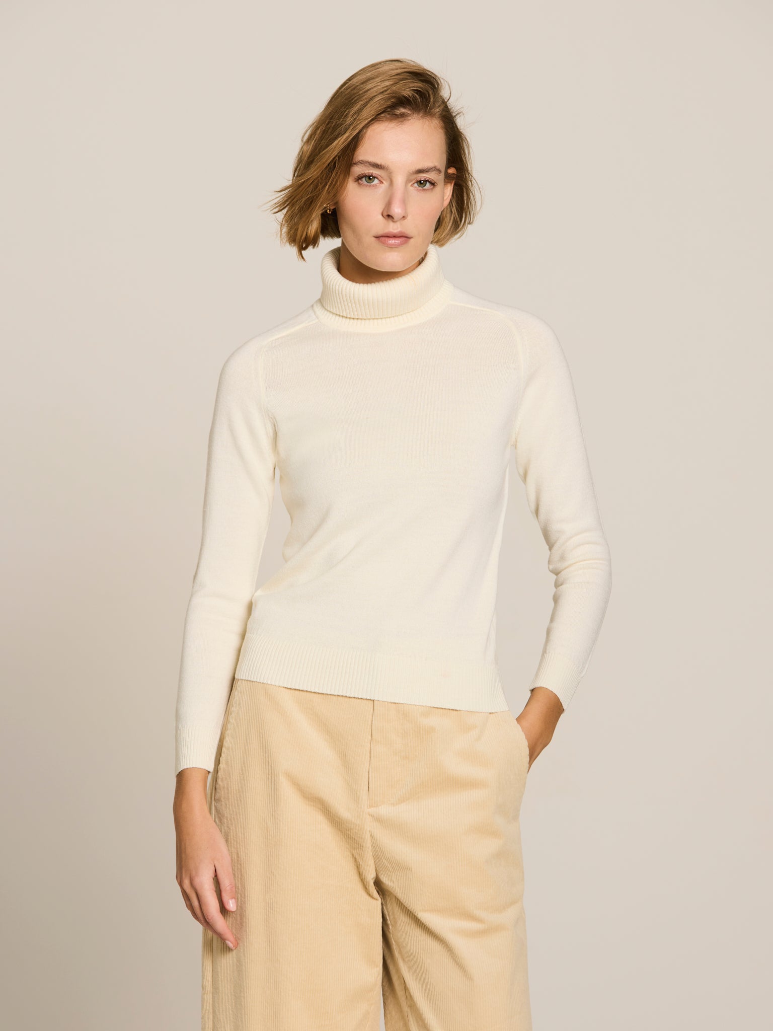 High-neck knit sweater