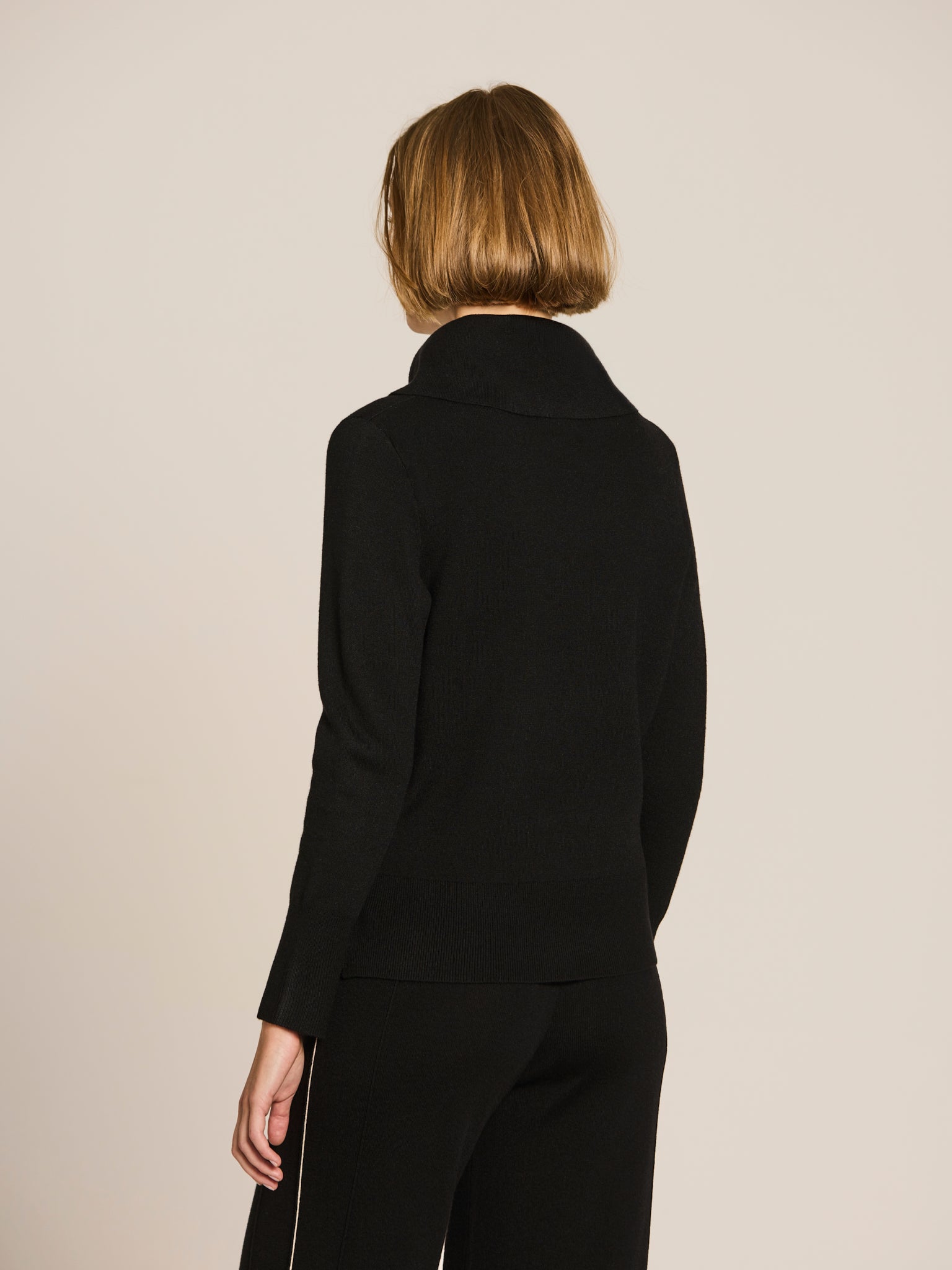 Jersey de punto Milano con cuello vuelto