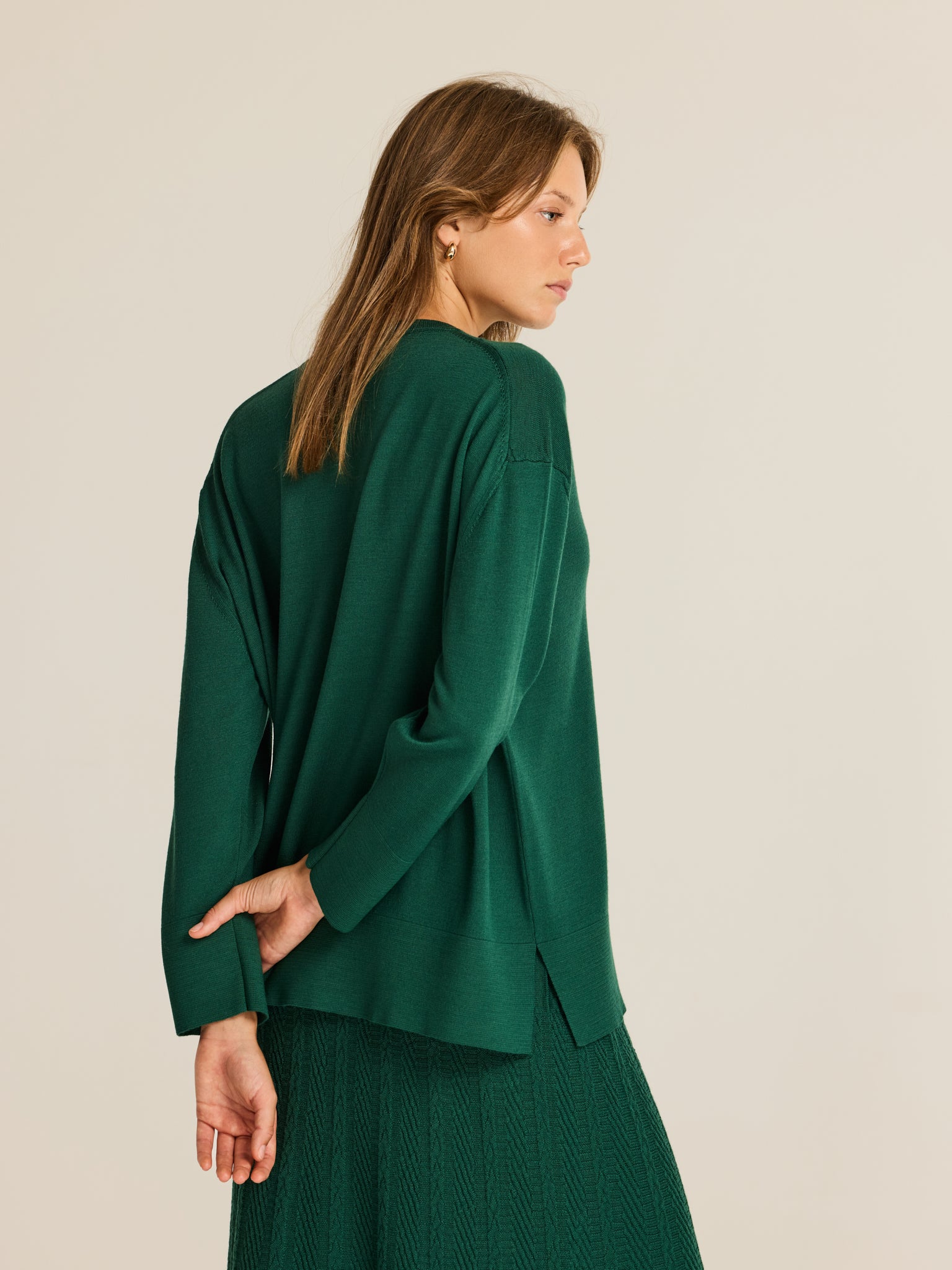 V-neck knit sweater