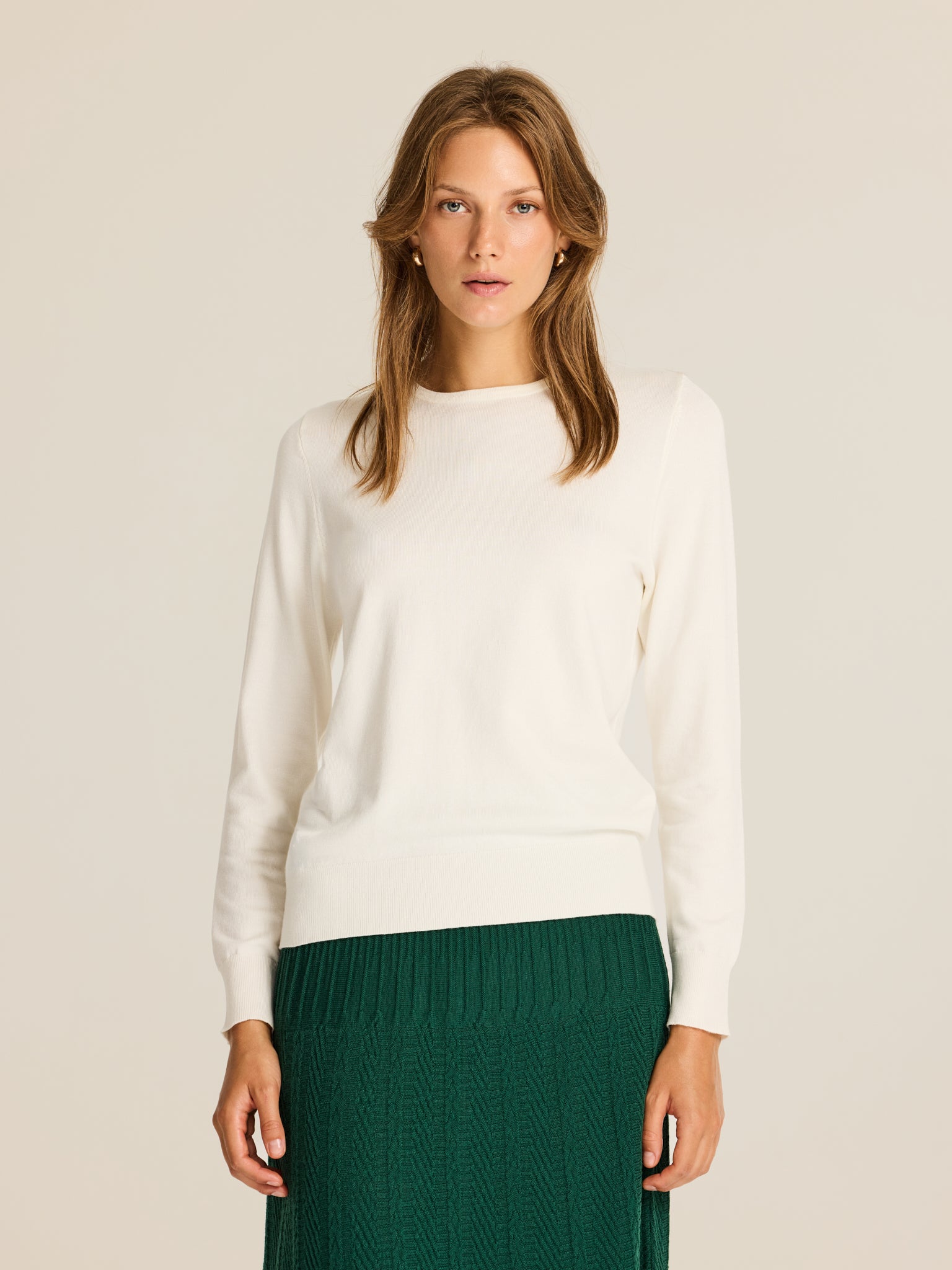 Viscose crew neck sweater