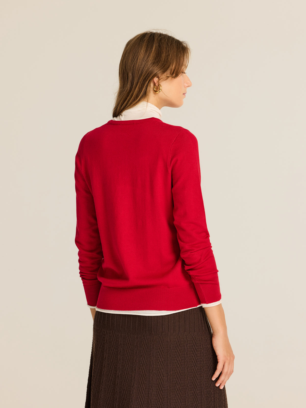 Jersey de viscosa con cuello redondo