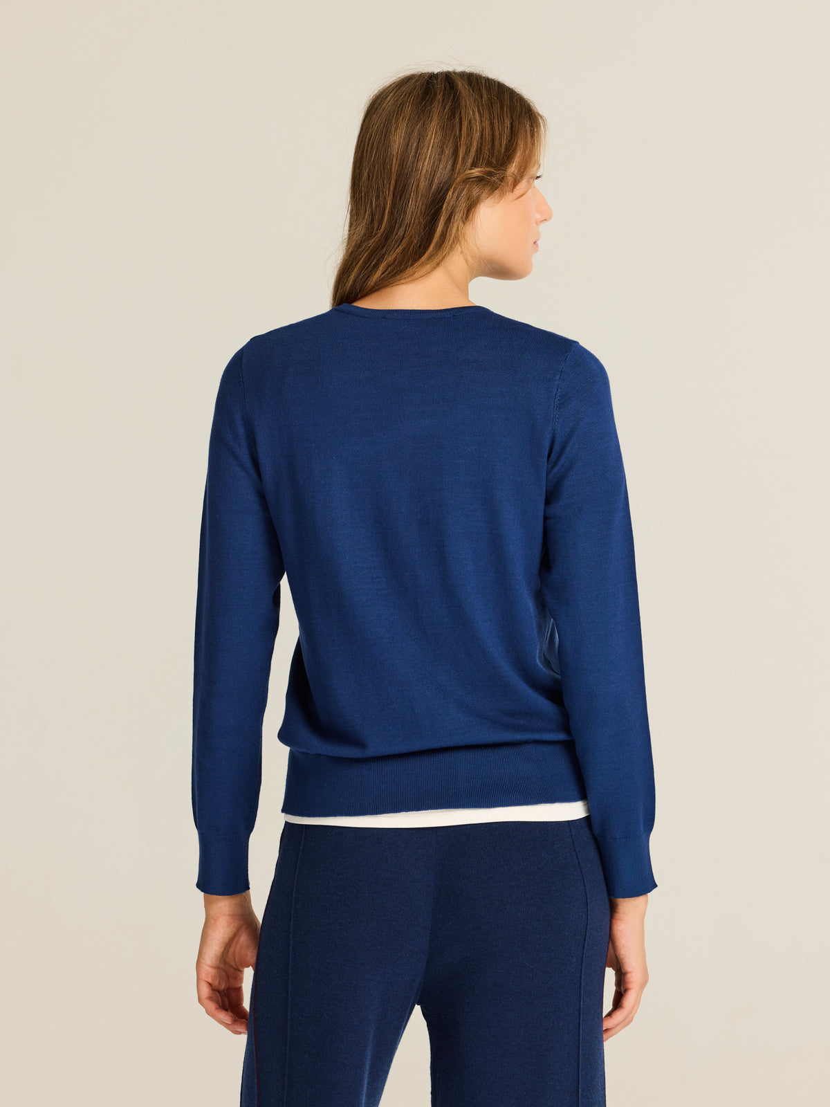 Jersey de viscosa con cuello redondo