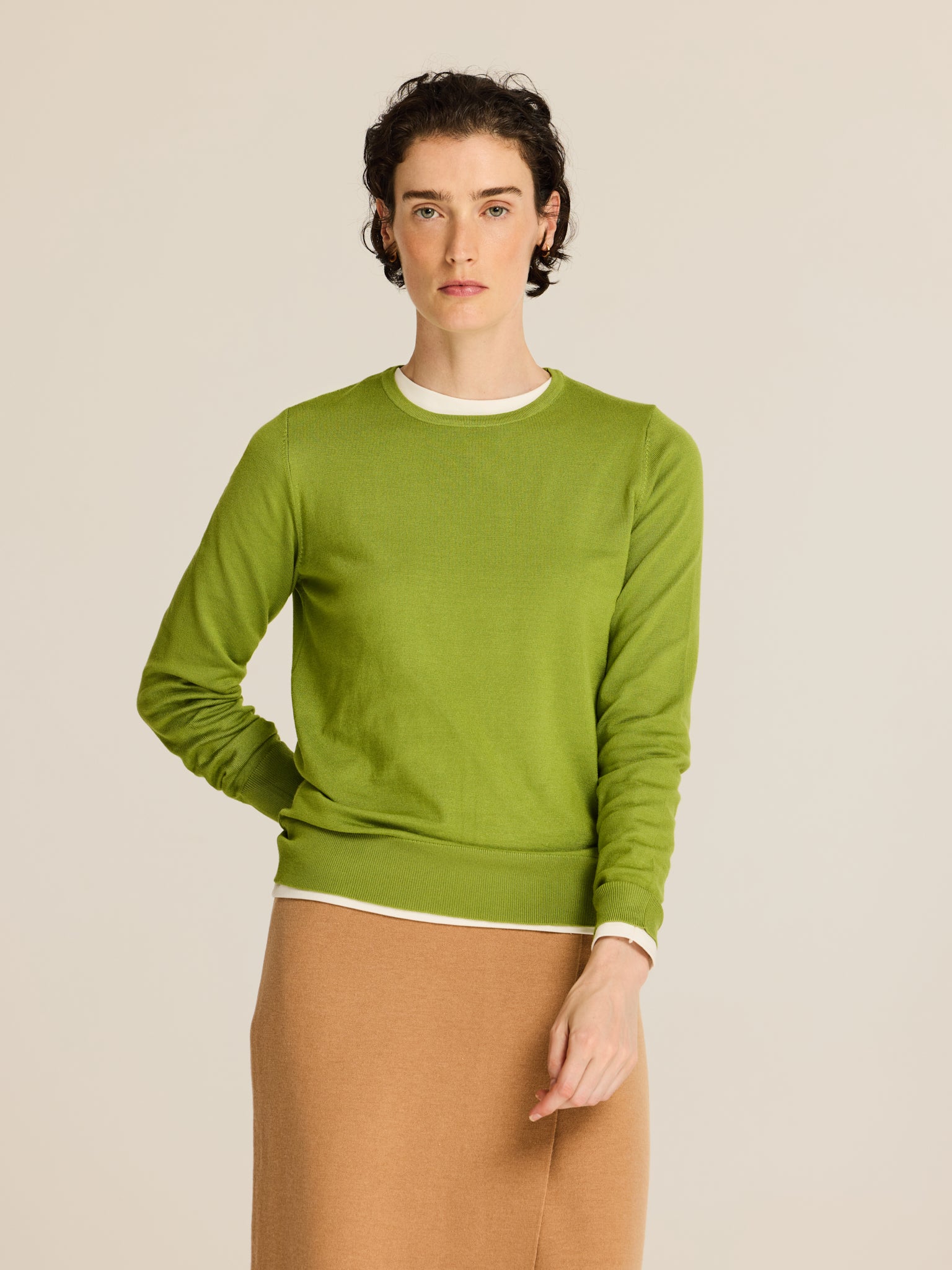 Round neck viscose jumper