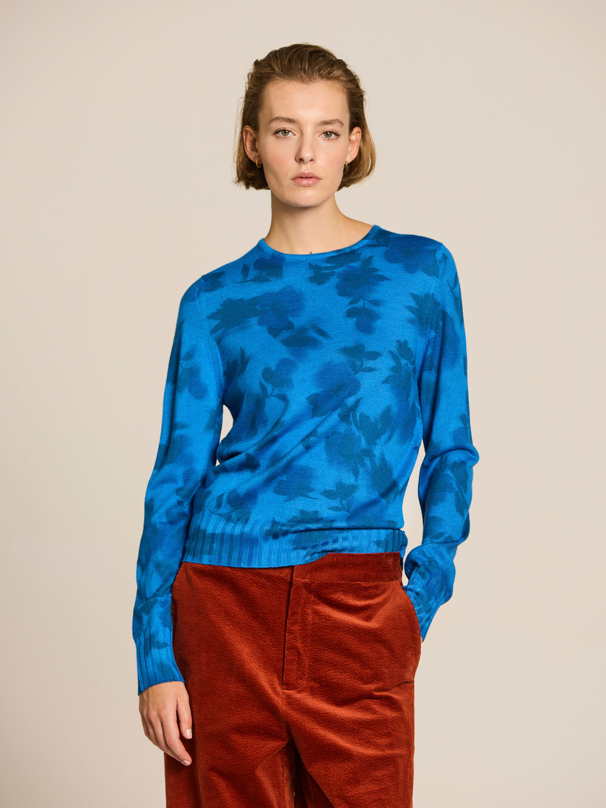 Jersey floral acuarelado