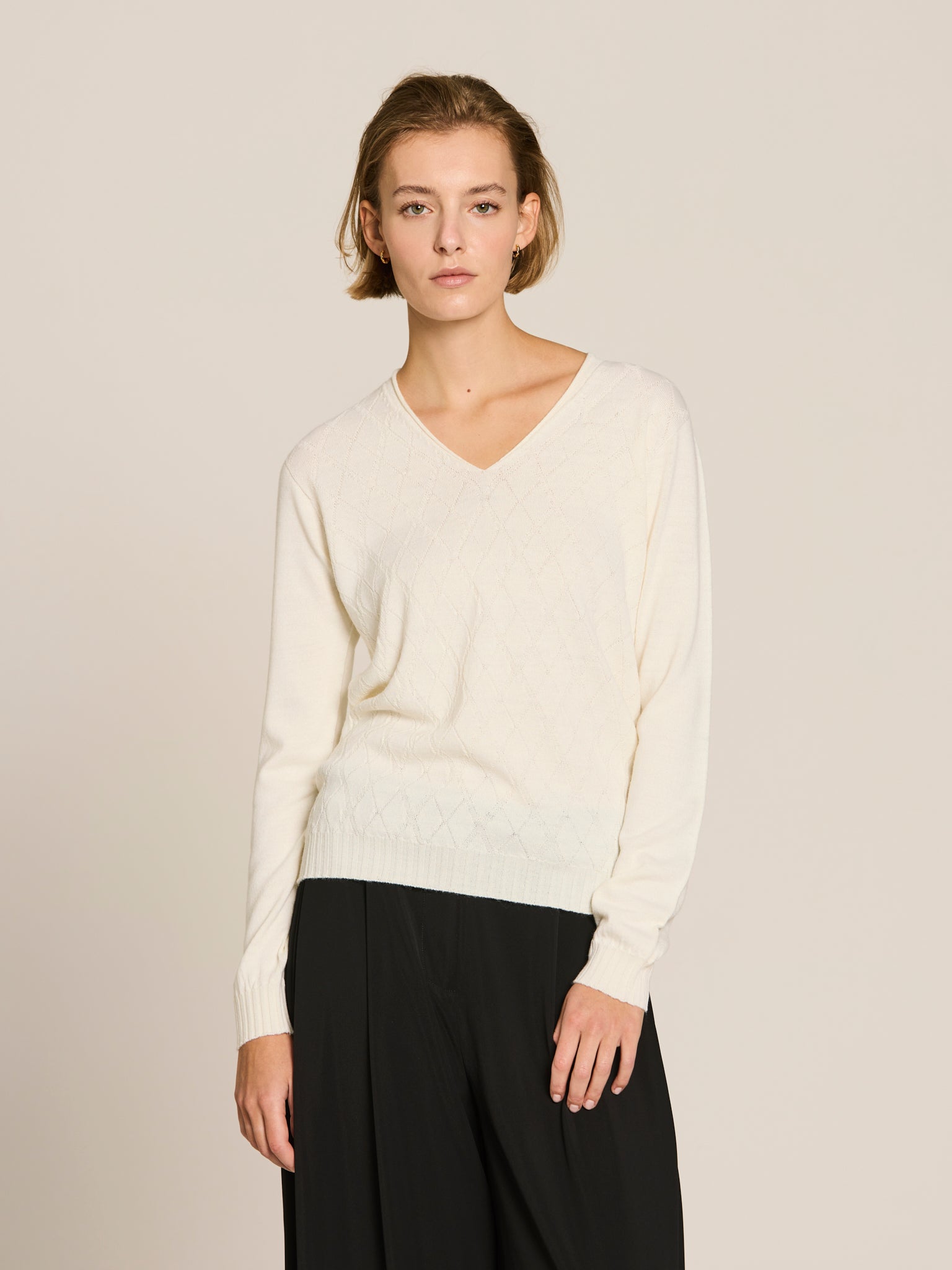 Jersey de punto con escote en V