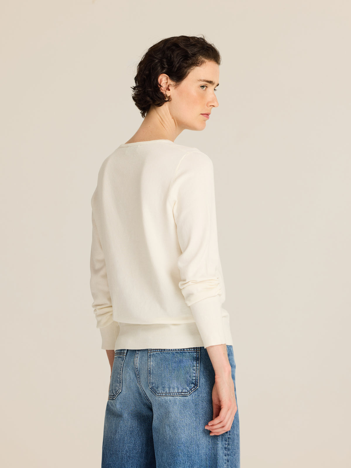 Jersey de viscosa con escote en V